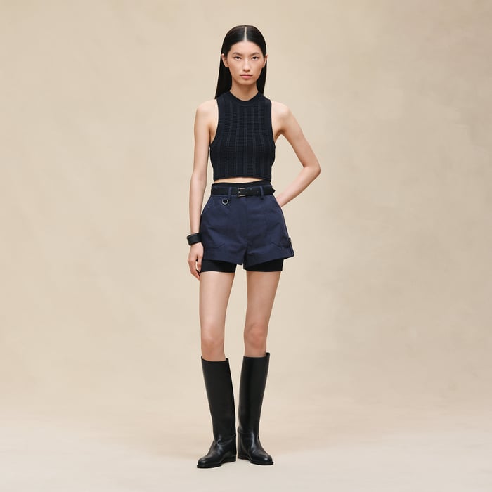 Bleu Noir Sleeveless Top