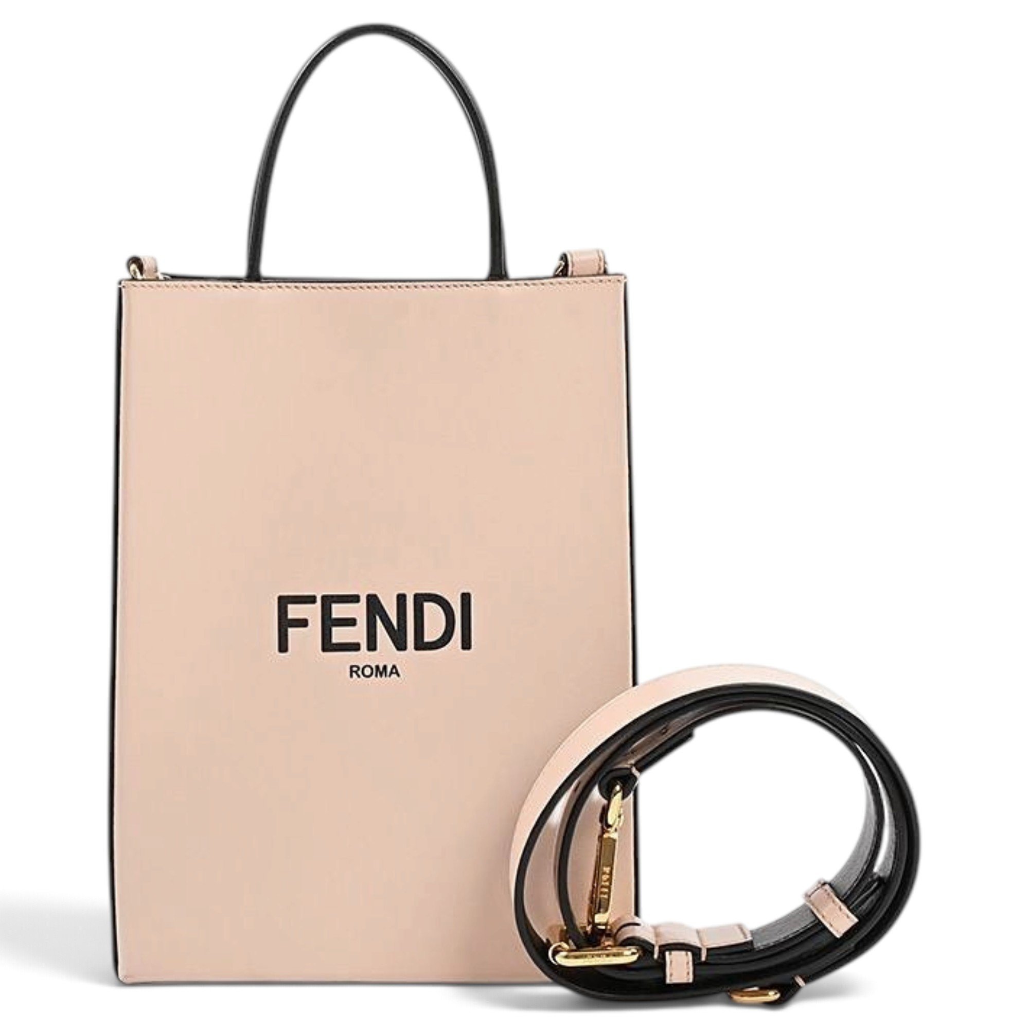 Pocket leather handbag