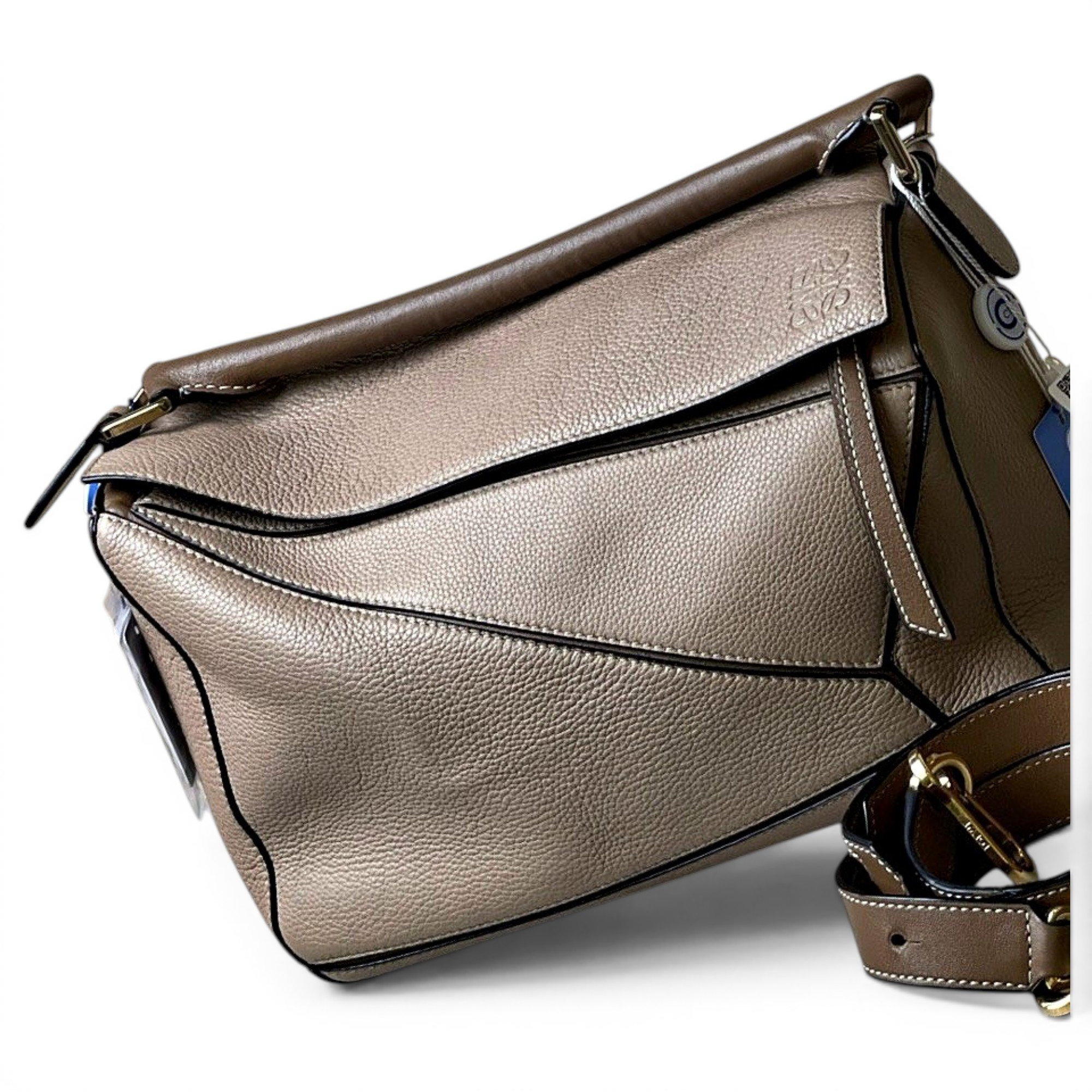 Puzzle leather handbag
