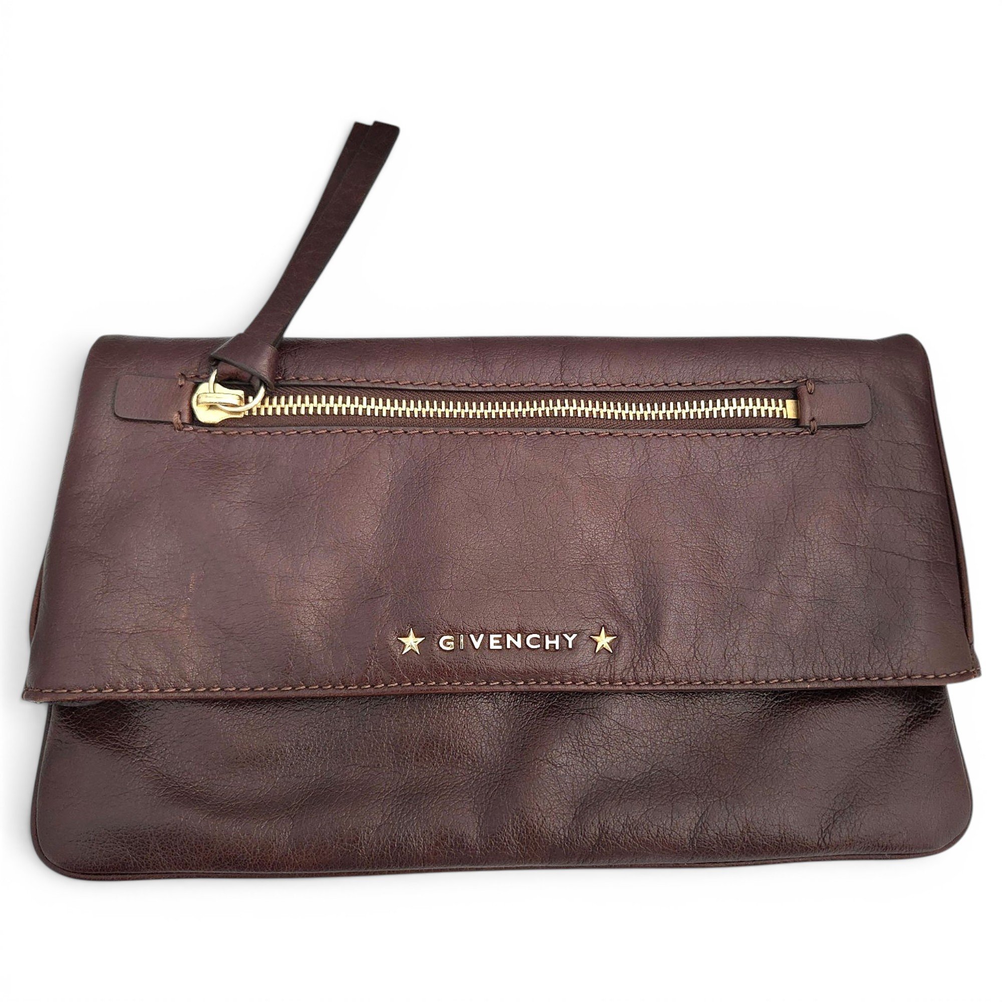 Leather clutch bag