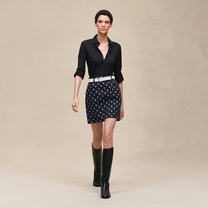 Bleu Marine "Chaine d'Ancre" Denim Miniskirt