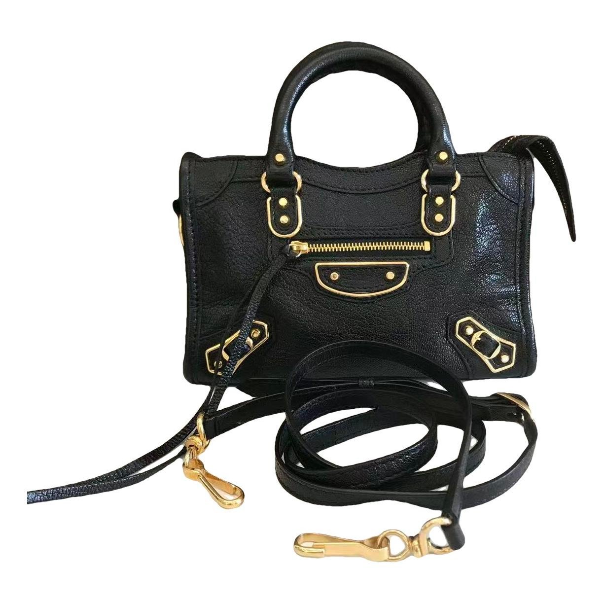 City leather handbag
