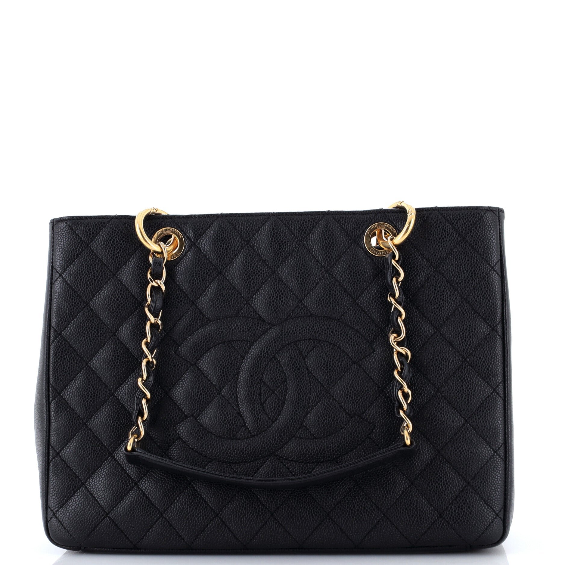 Grand Shopping Tote Quilted Caviar