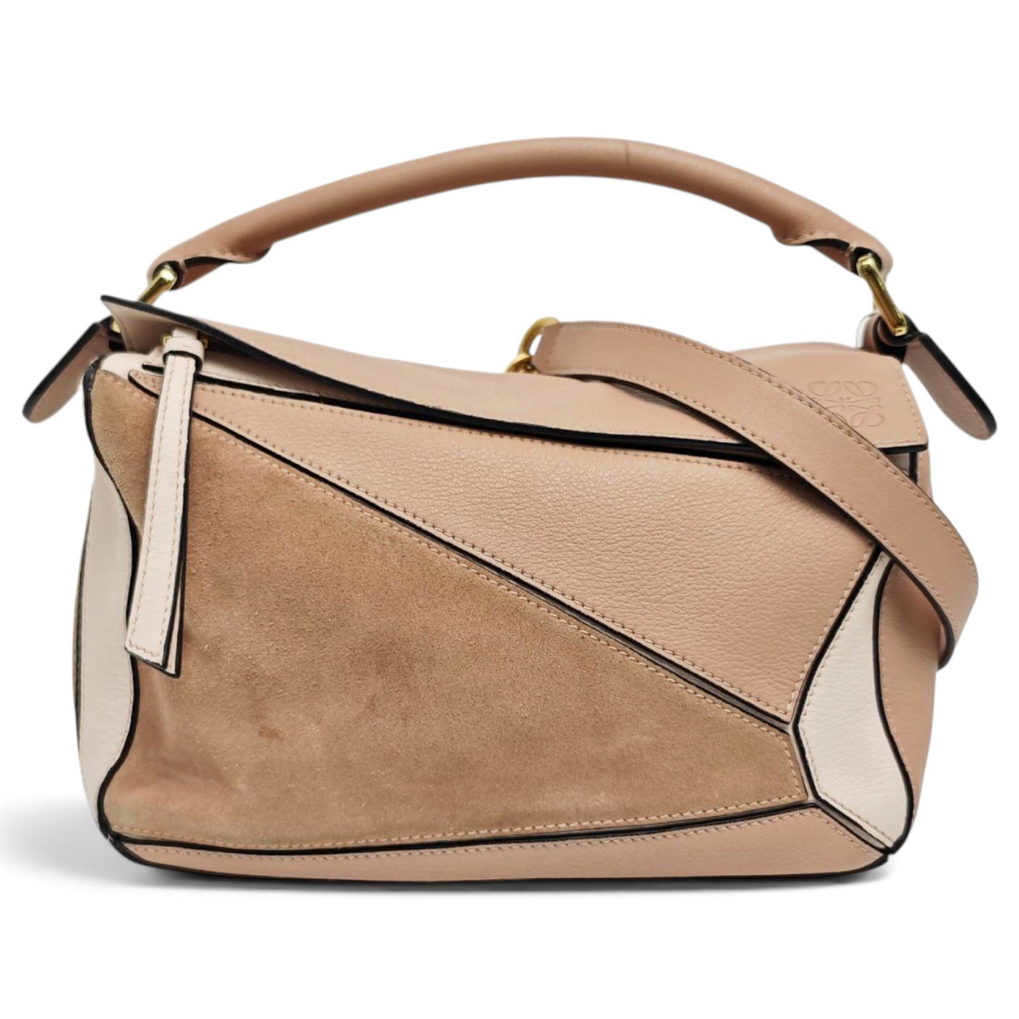 Puzzle leather handbag