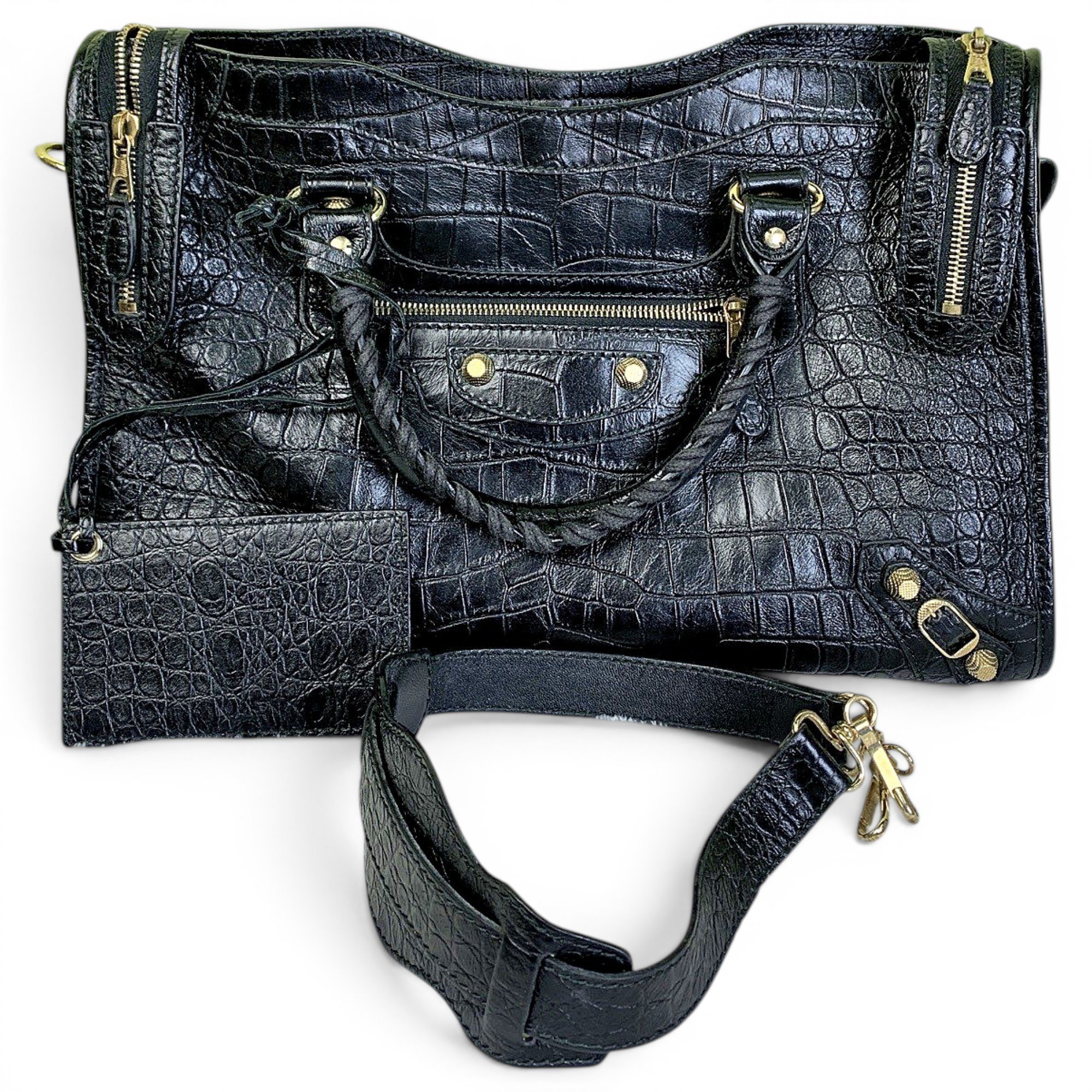 Classic Metalic leather handbag