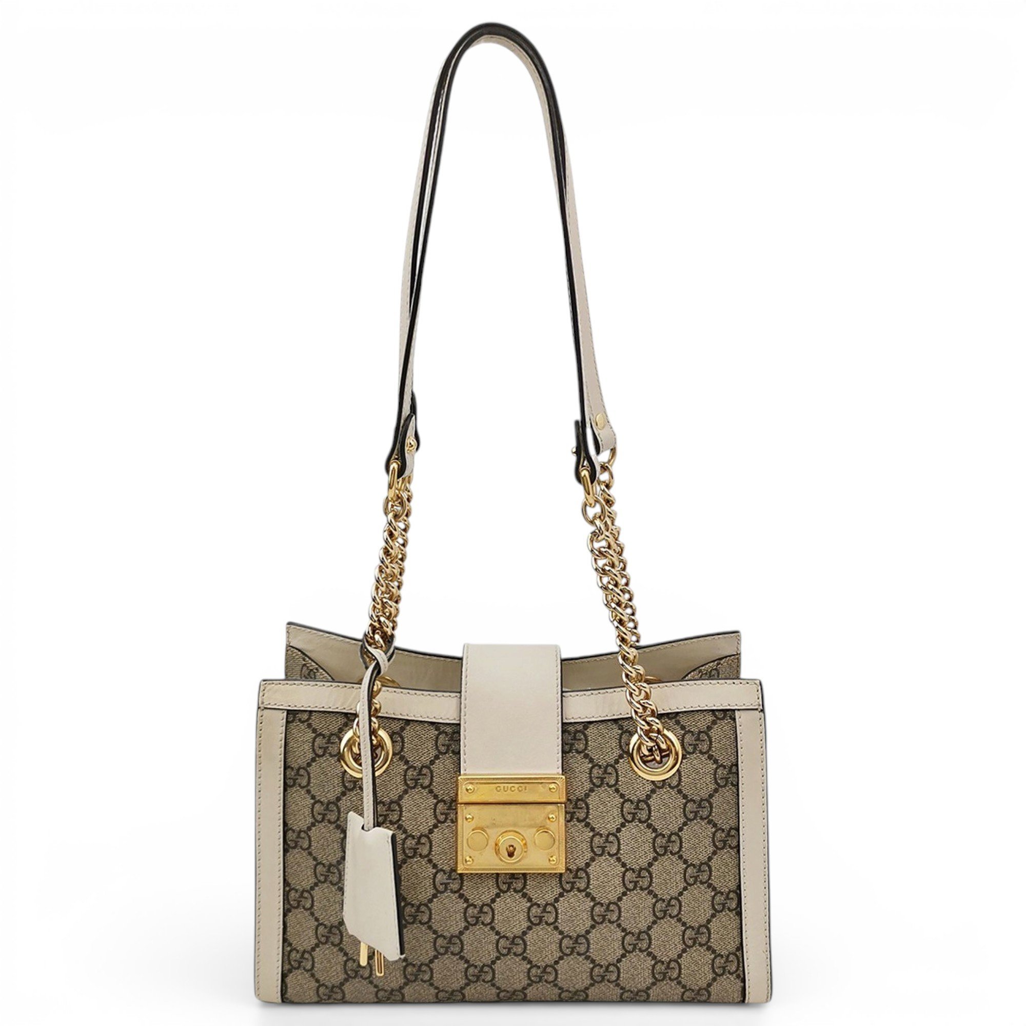 Padlock leather handbag