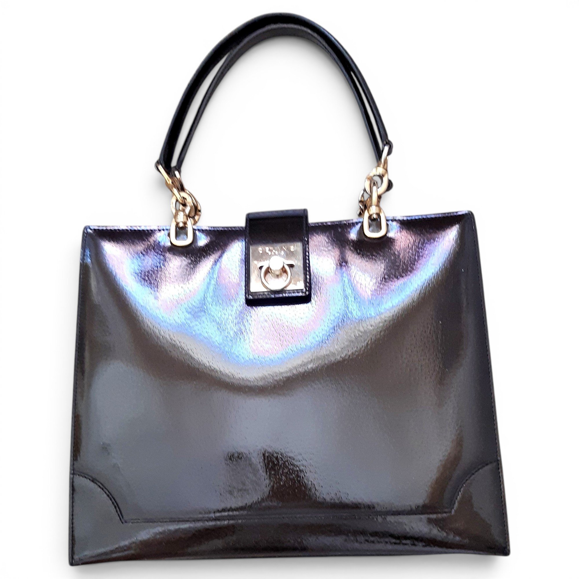 Patent leather handbag