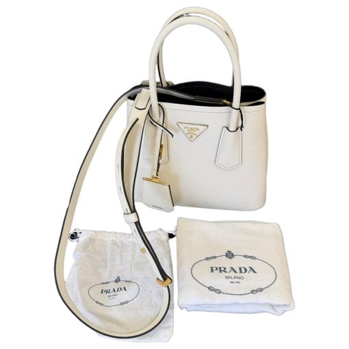 Double leather handbag