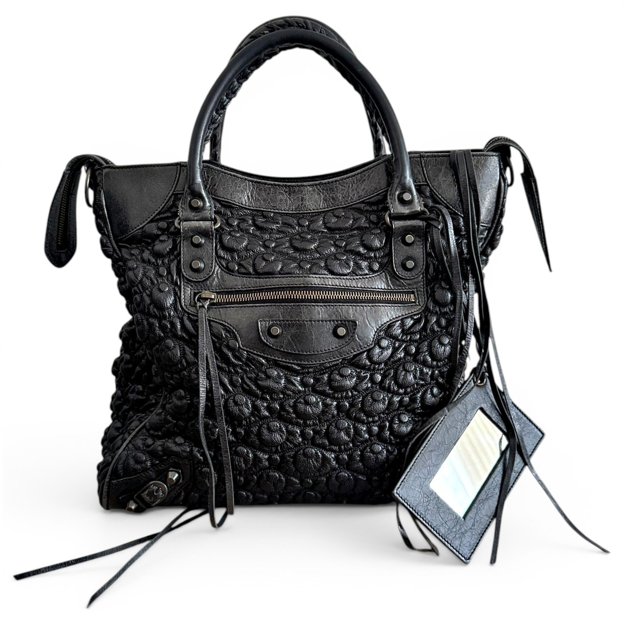 City leather handbag