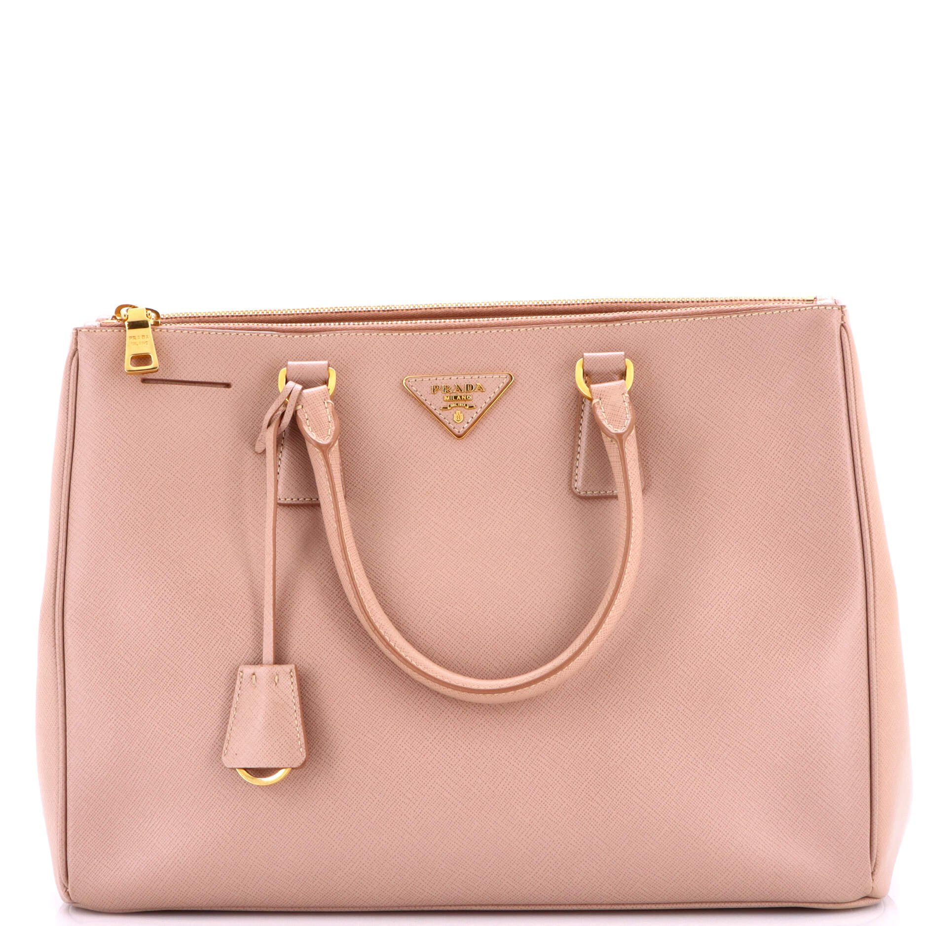 Double Zip Lux Tote Saffiano Leather Large