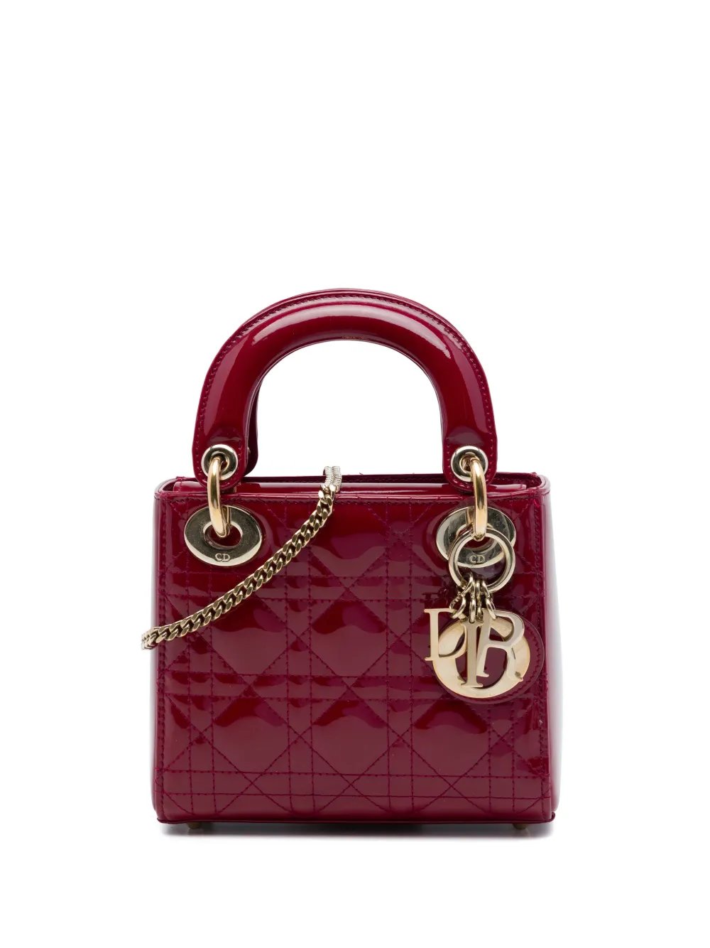 2017 Mini Patent Cannage Lady Dior satchel