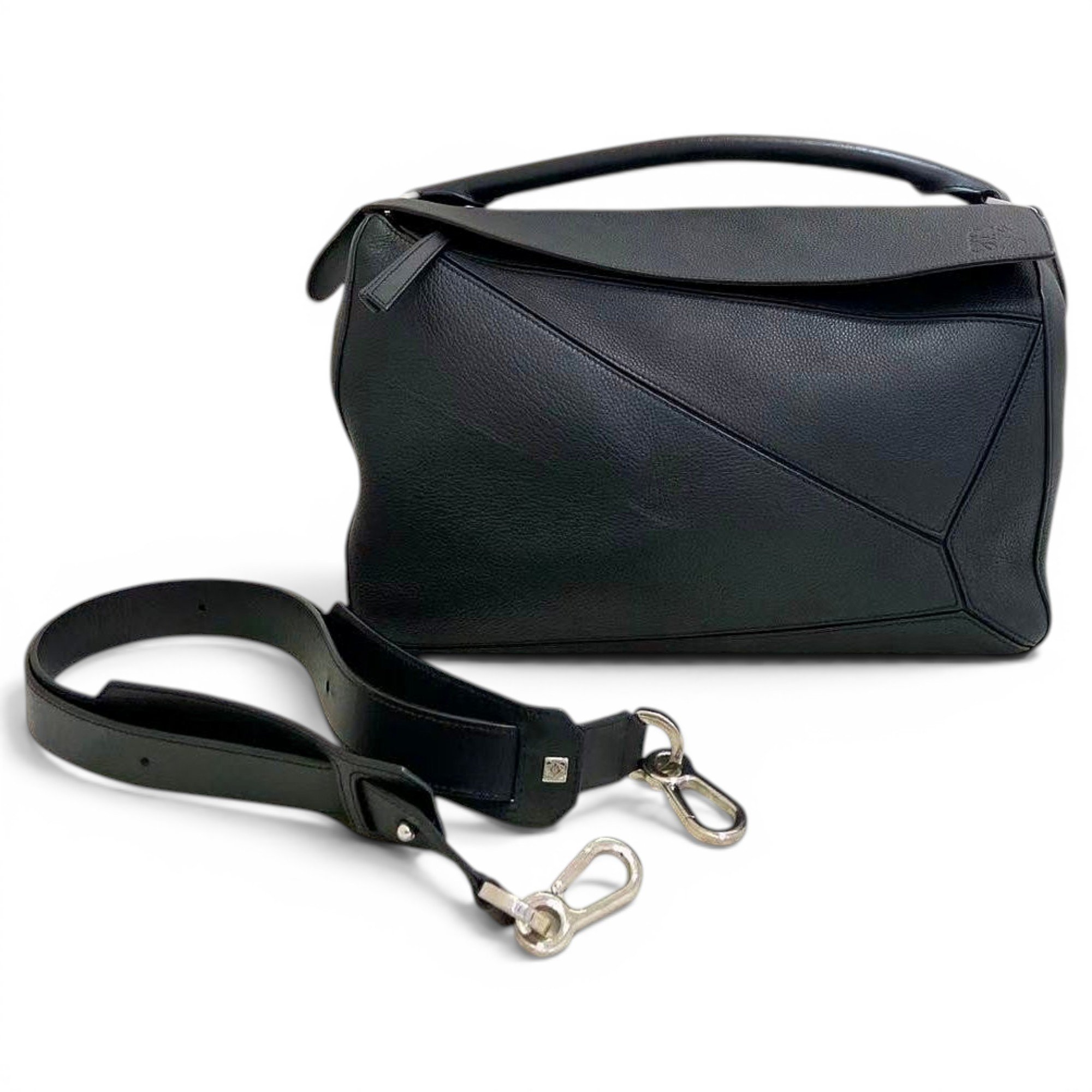 Puzzle leather handbag