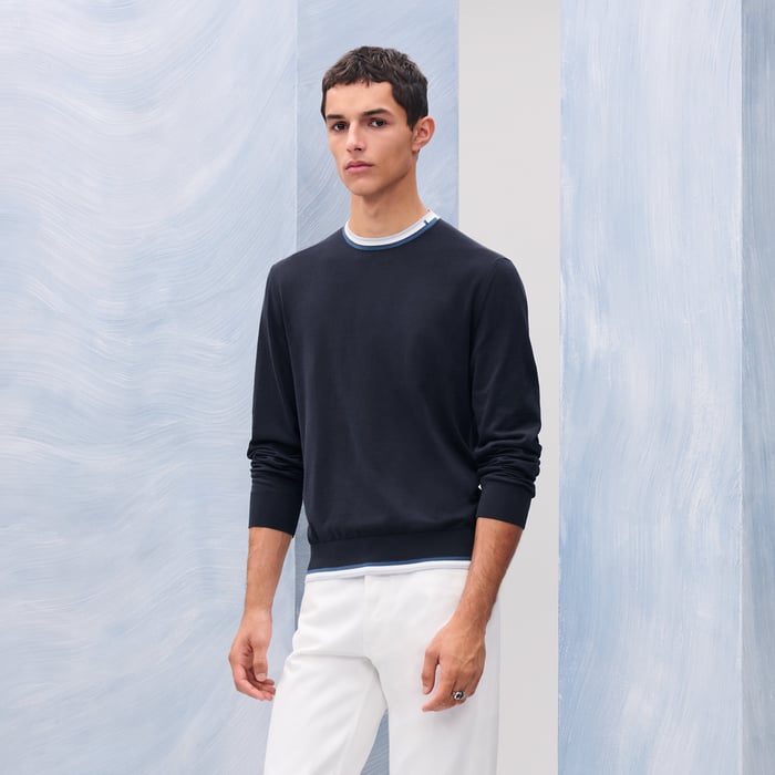 Marine "Rayures & Twist" Crewneck Sweater