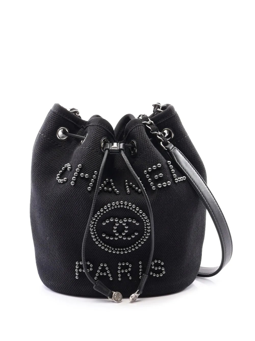 2019 Deauville Studded Canvas bucket bag