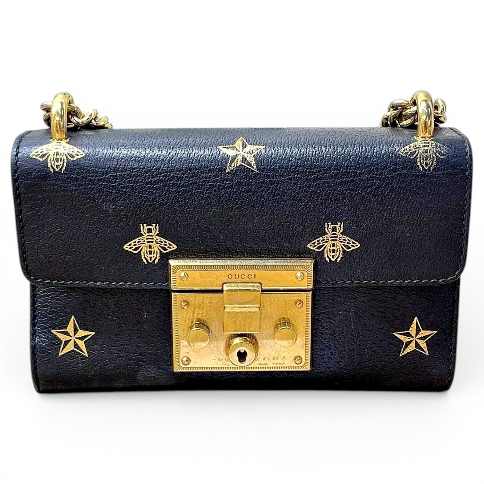 Padlock leather handbag