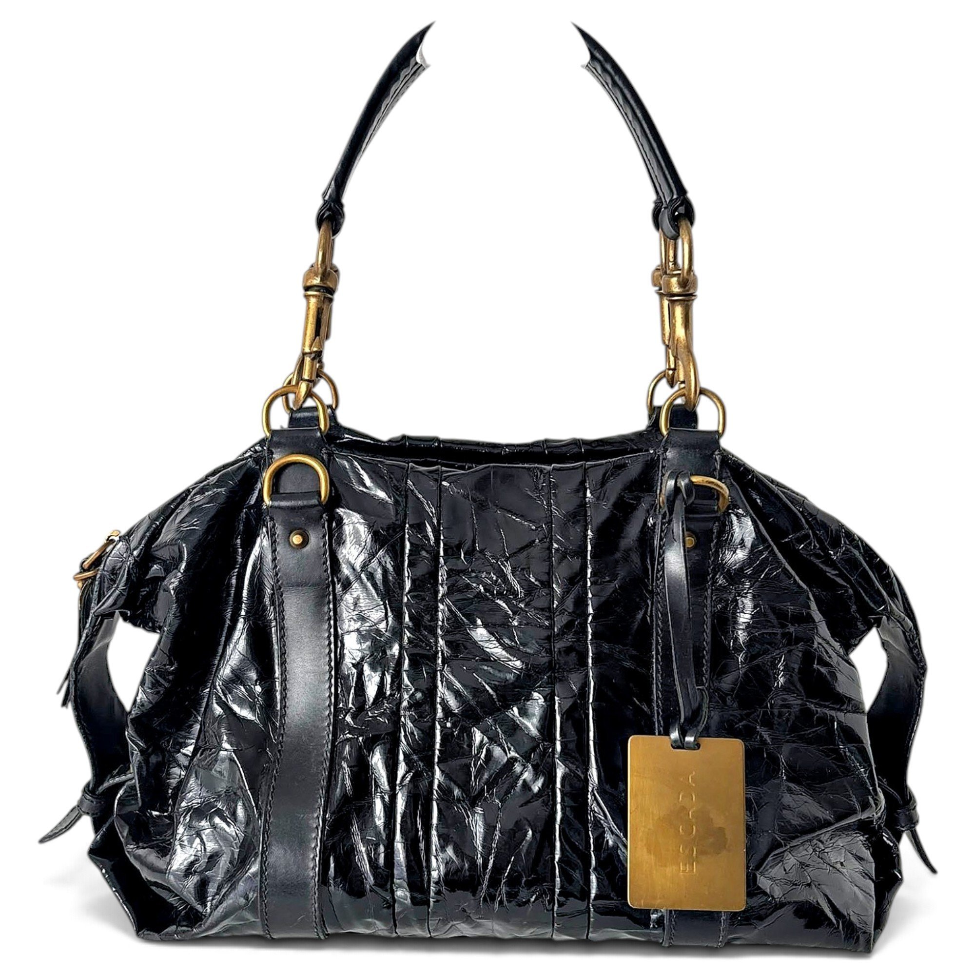 Patent leather handbag