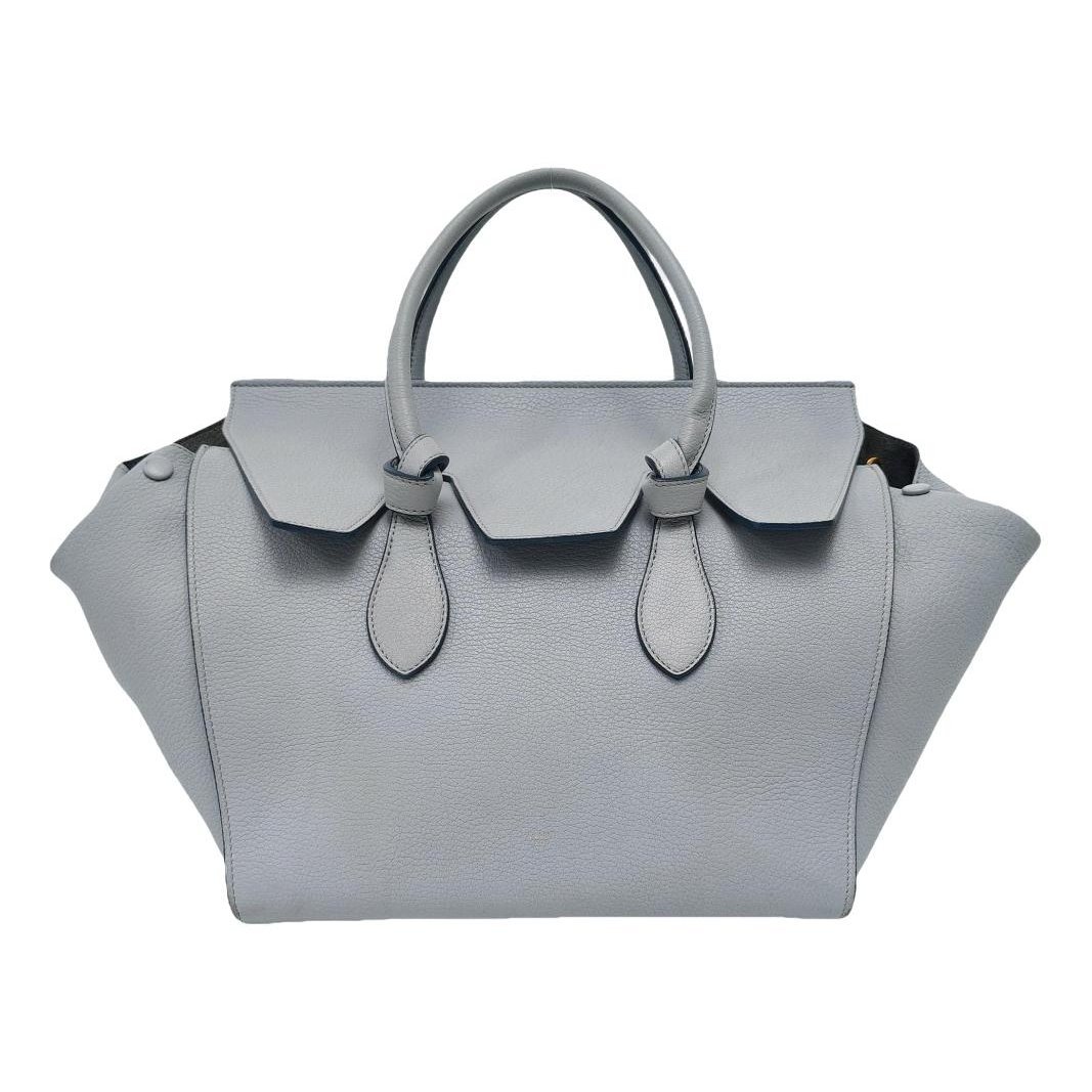Tie leather handbag