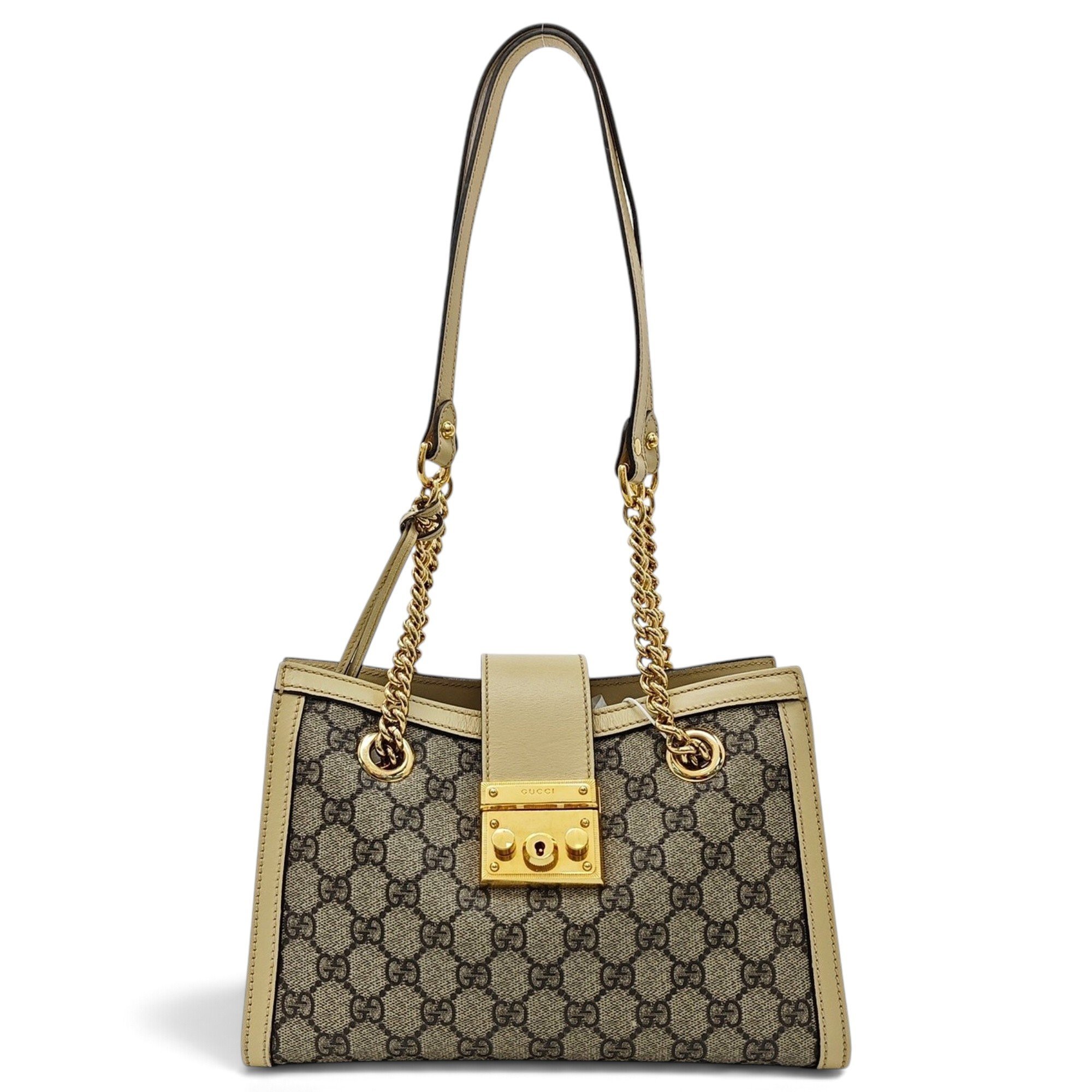 Padlock leather handbag