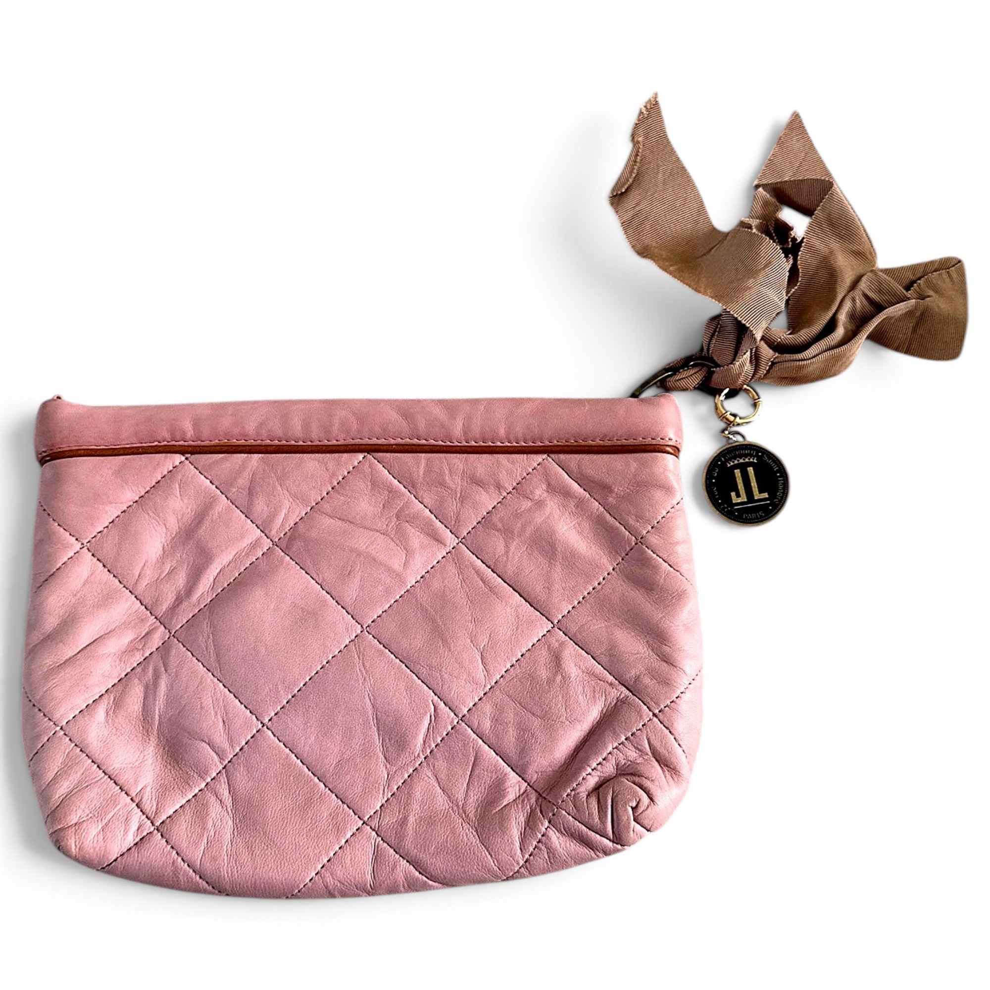 Leather clutch bag