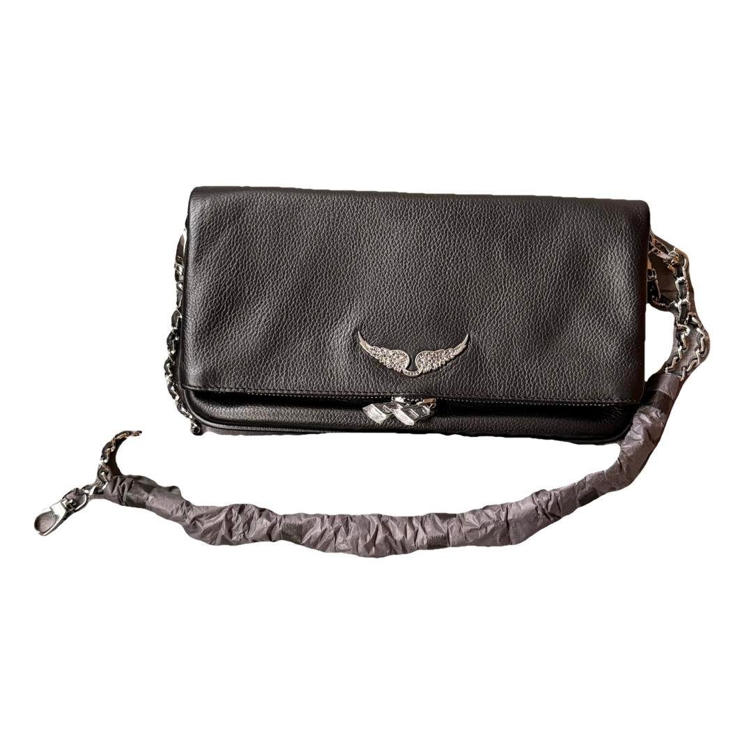 Rock leather clutch bag