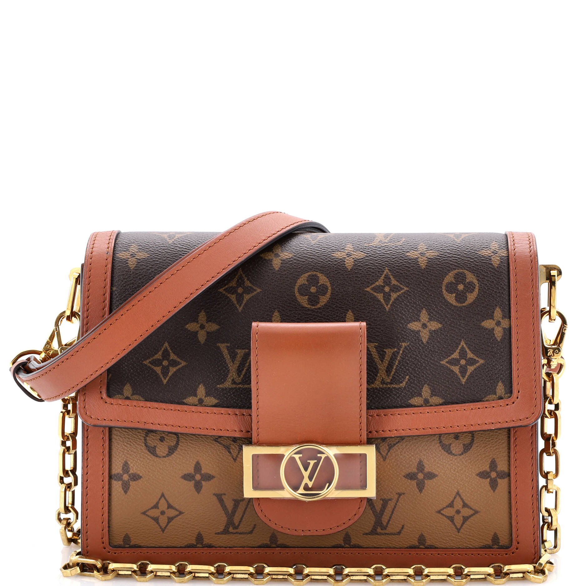 Louis Vuitton Dauphine Shoulder Bag Reverse Monogram Canvas MM