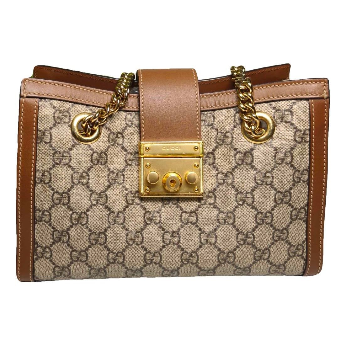 Padlock leather handbag