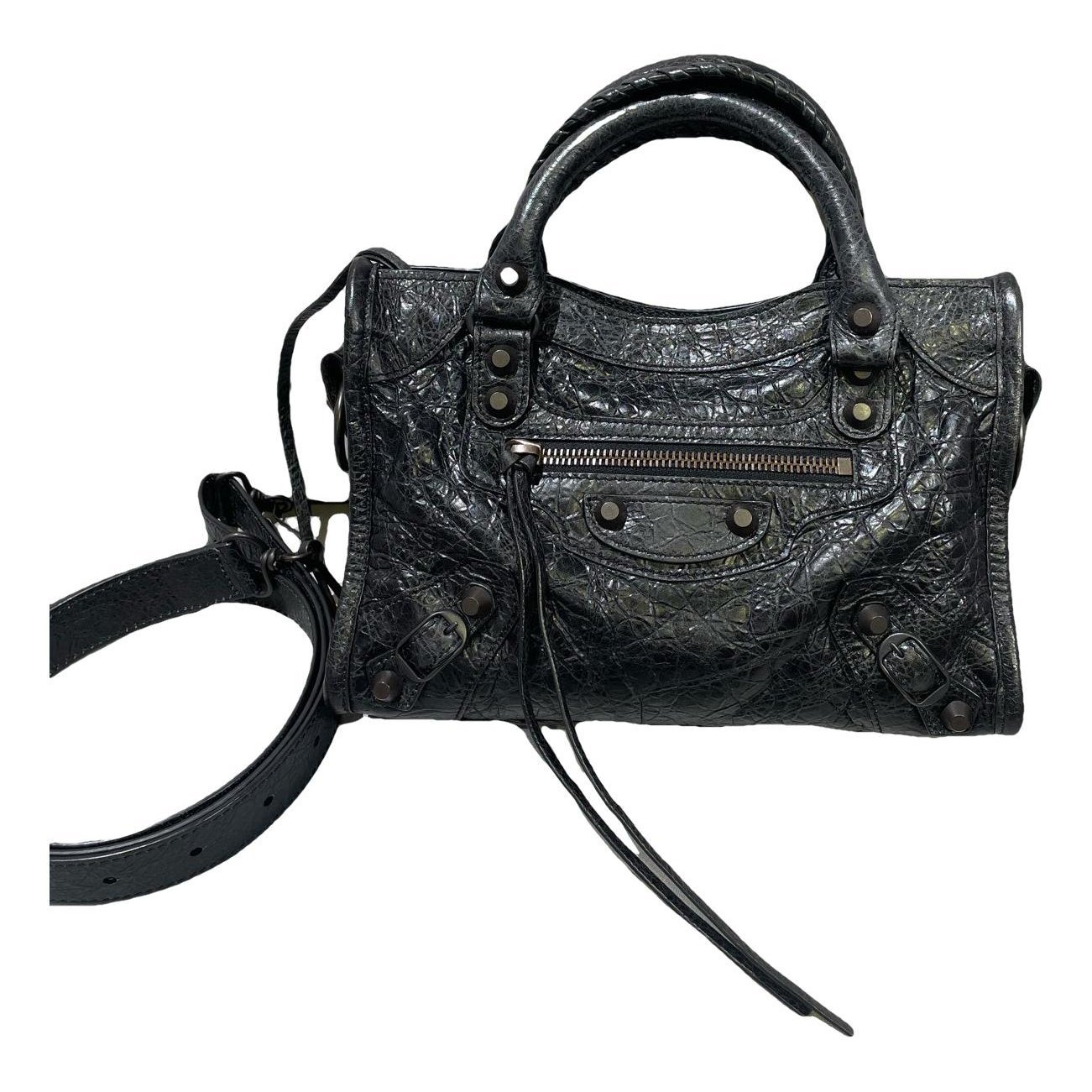 City leather handbag