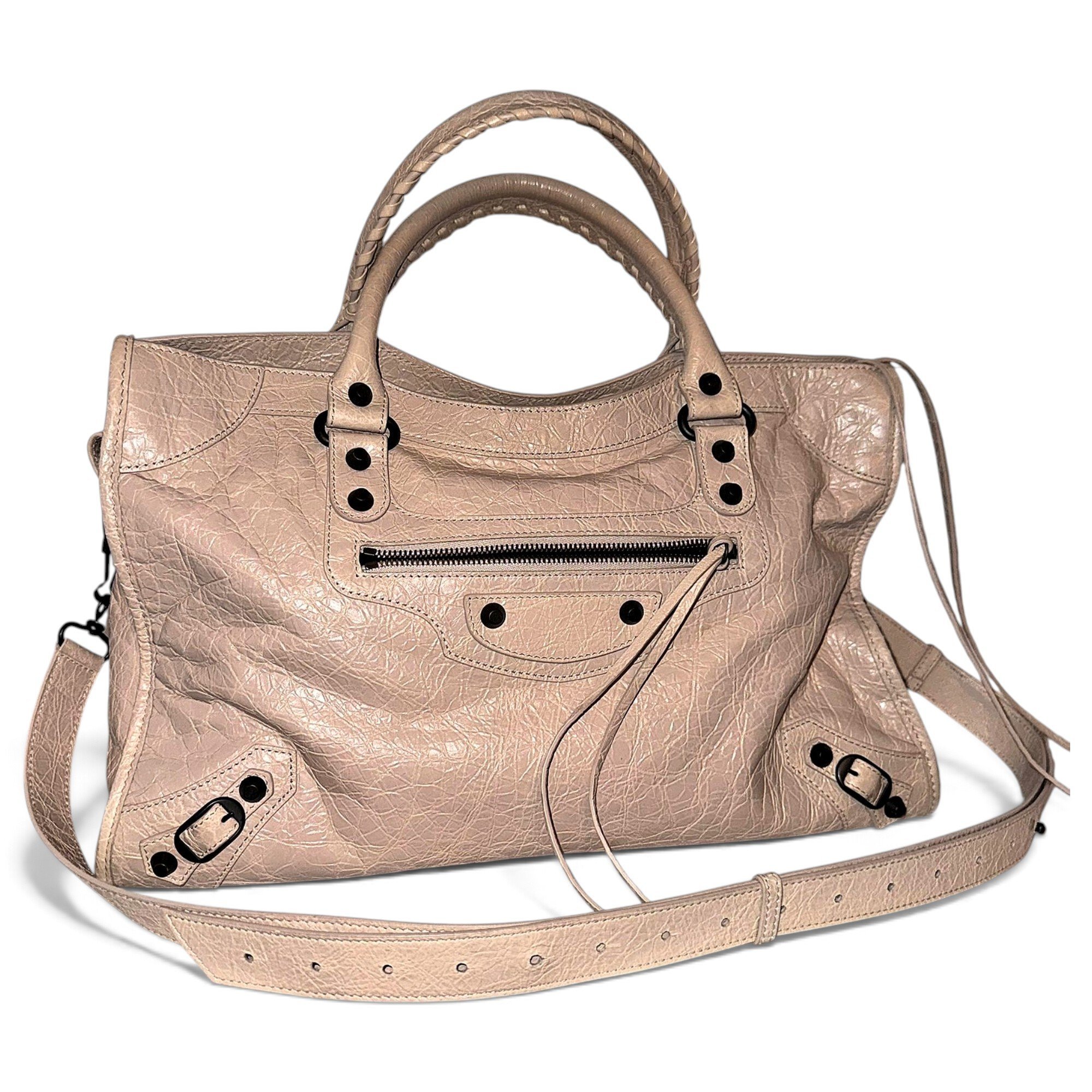 City leather handbag