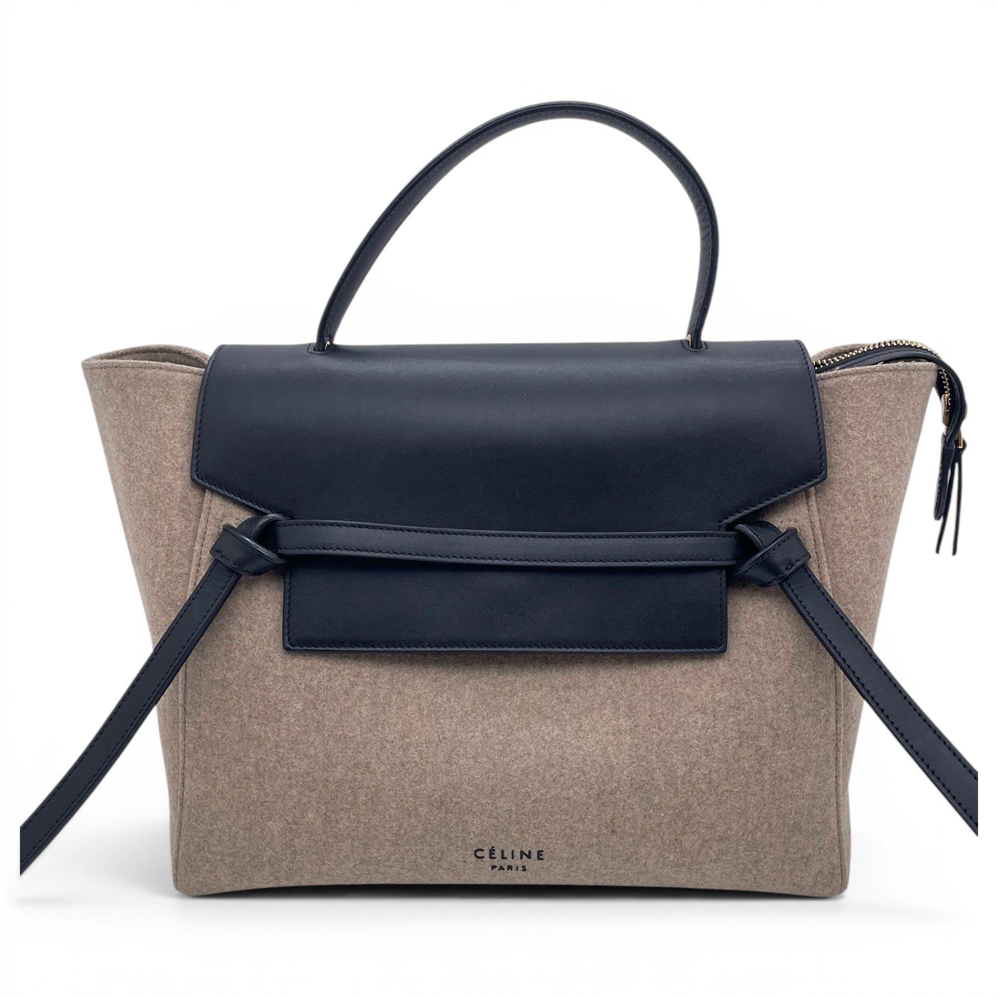 Belt wool handbag
