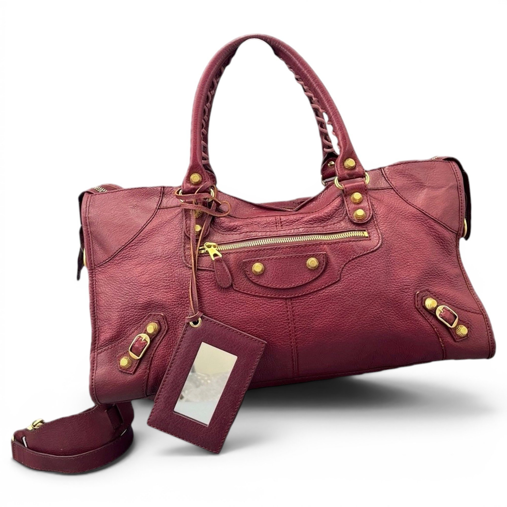 City leather handbag