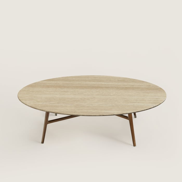 Beige Les Necessaires d'Hermès Satellite Coffee Table, Large Model