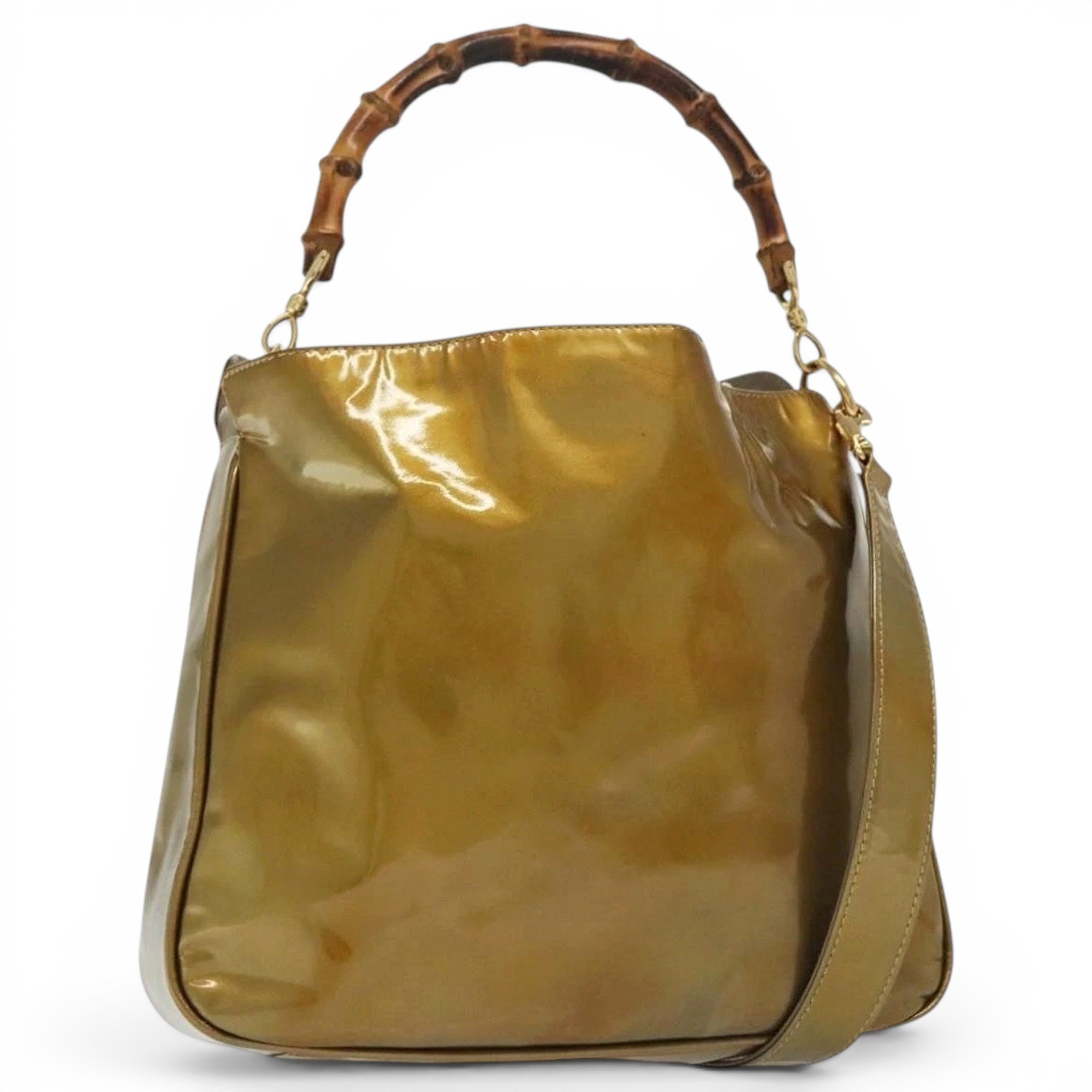 Patent leather handbag