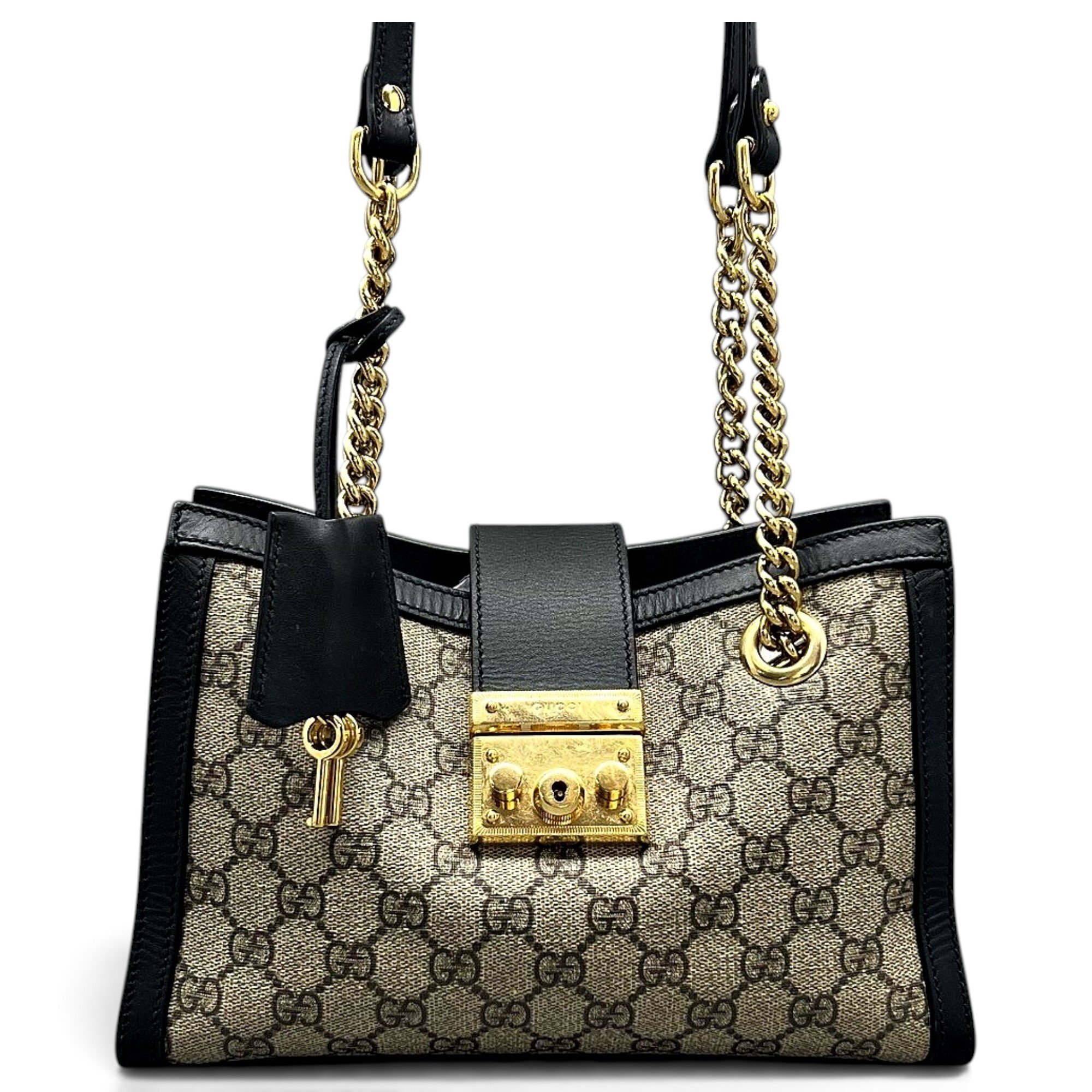 Padlock leather handbag