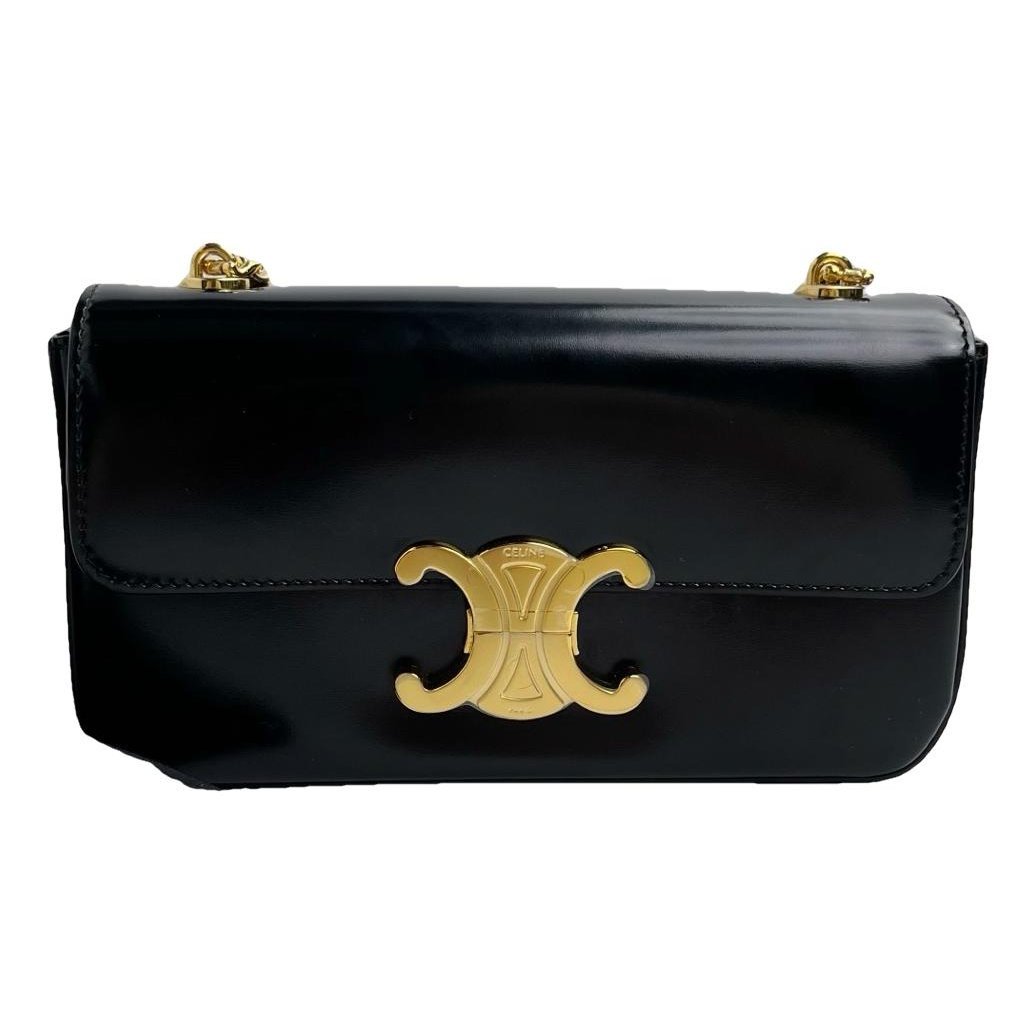 Triomphe chain leather handbag