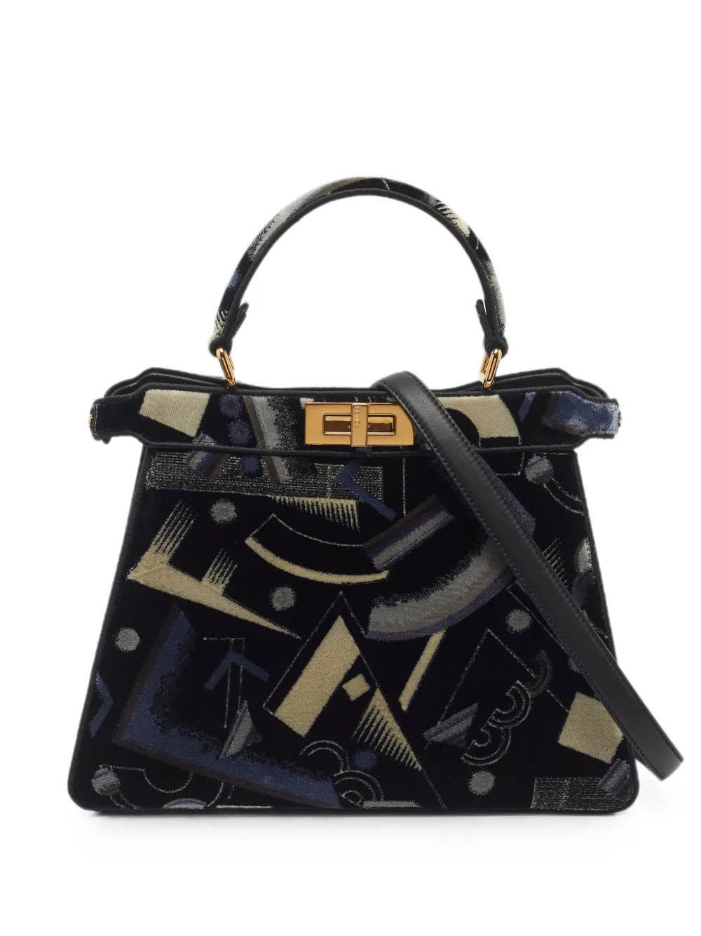 2022 Peekaboo ISeeU medium printed velvet top handle bag