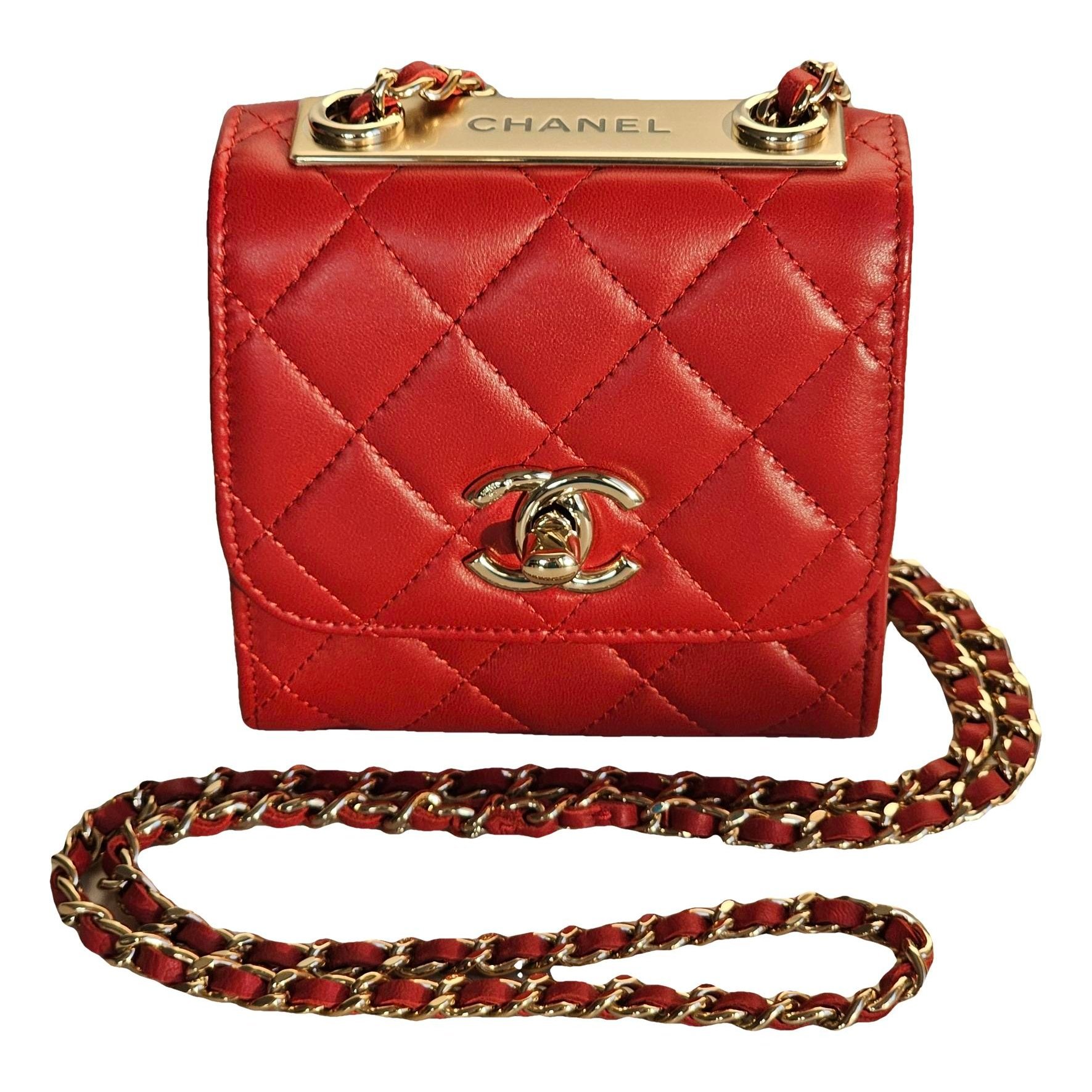 Trendy CC leather crossbody bag