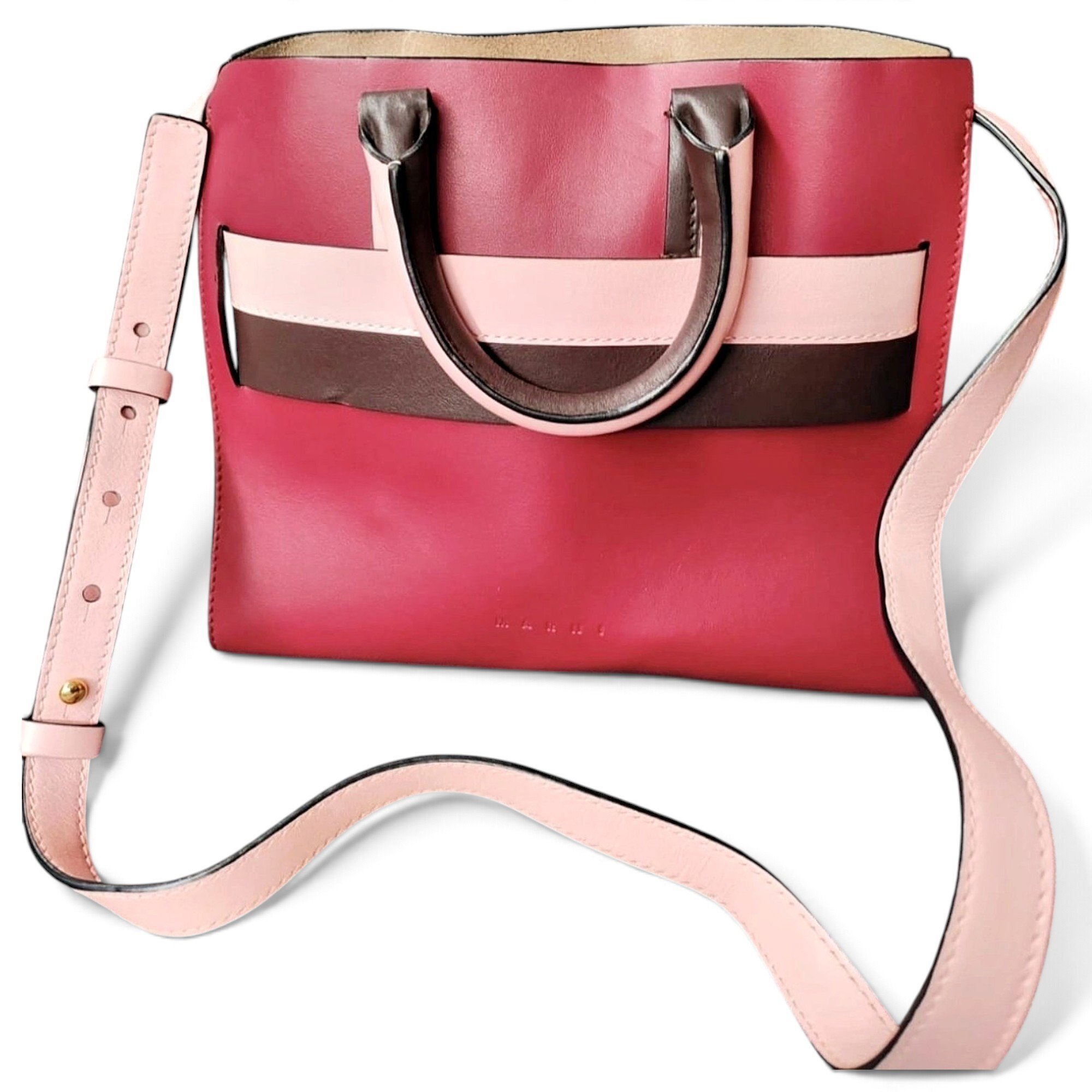 Marni Trunk leather crossbody bag
