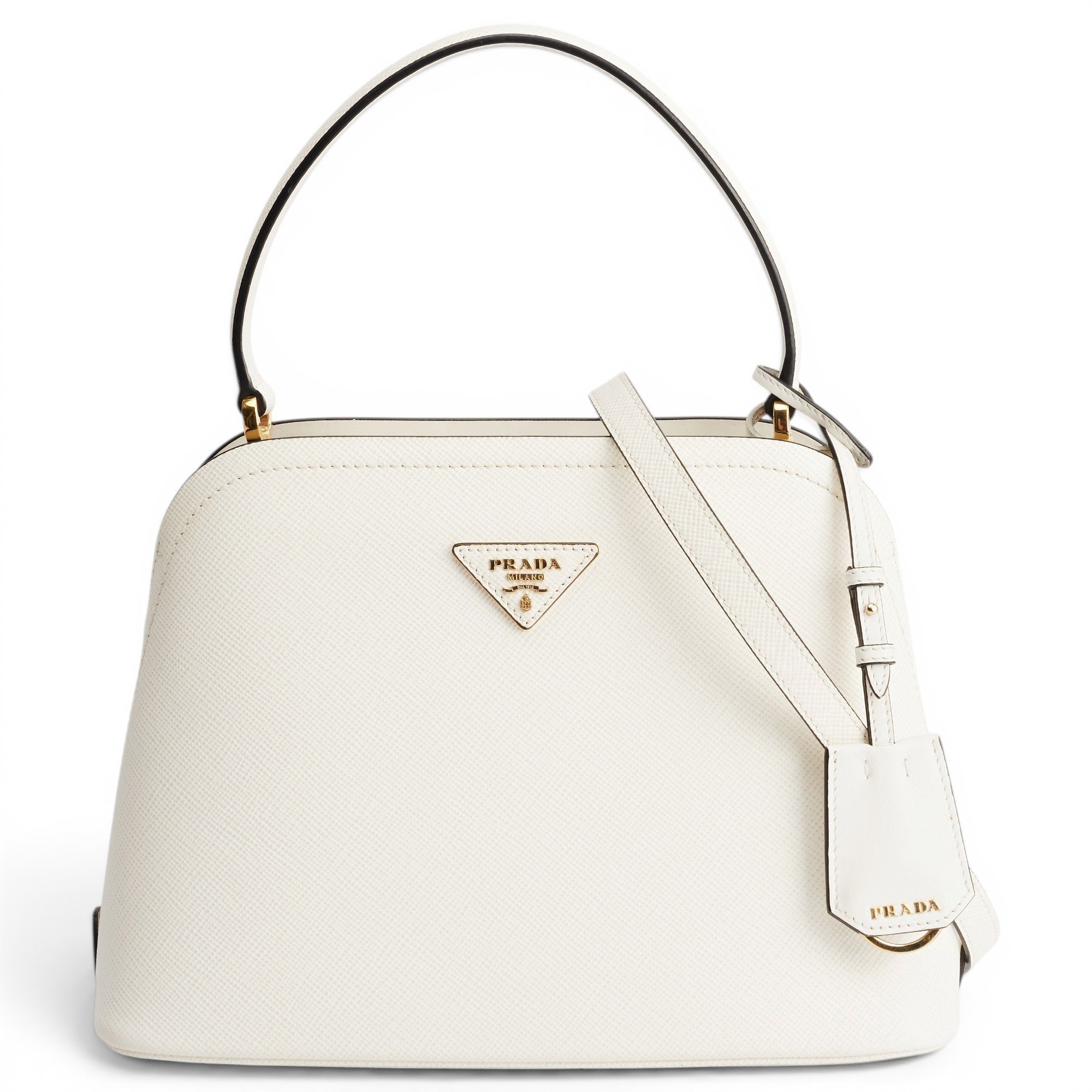 Double leather handbag