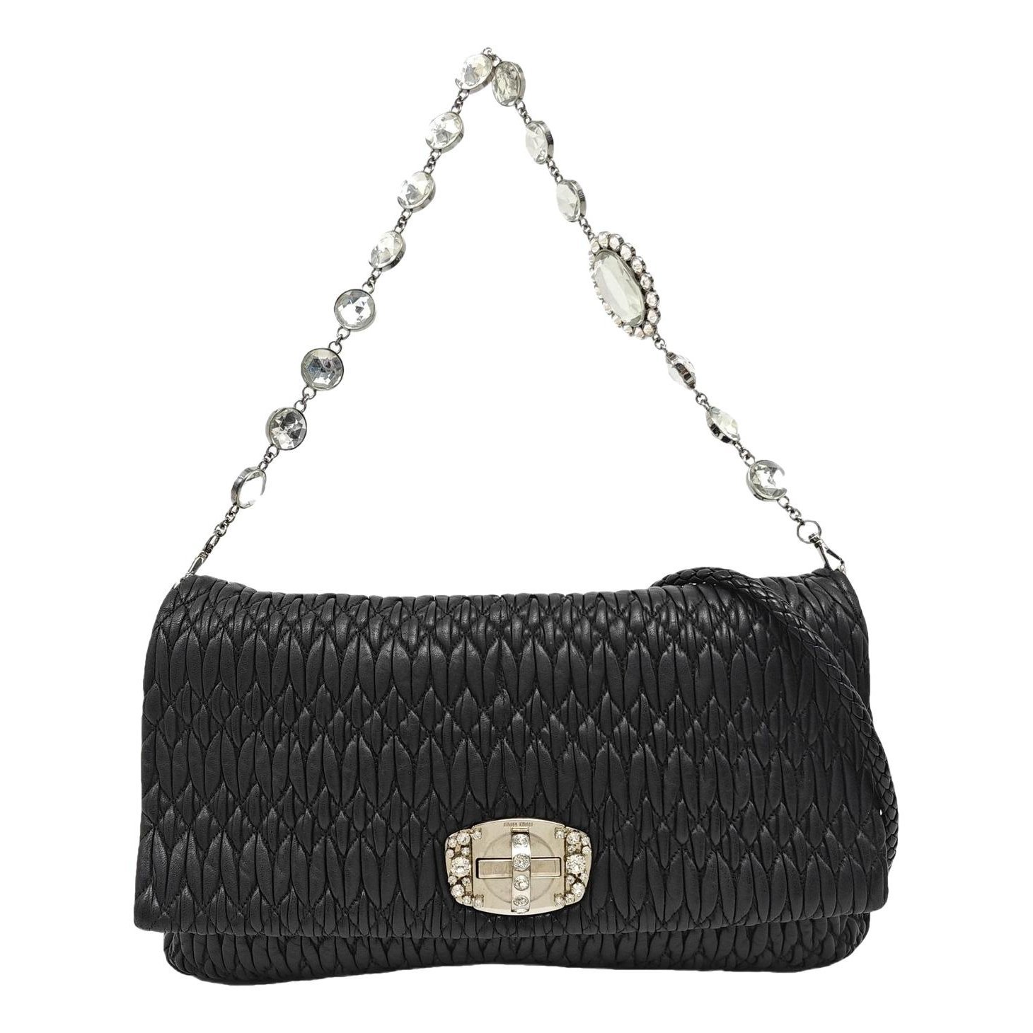 Miu Crystal leather handbag