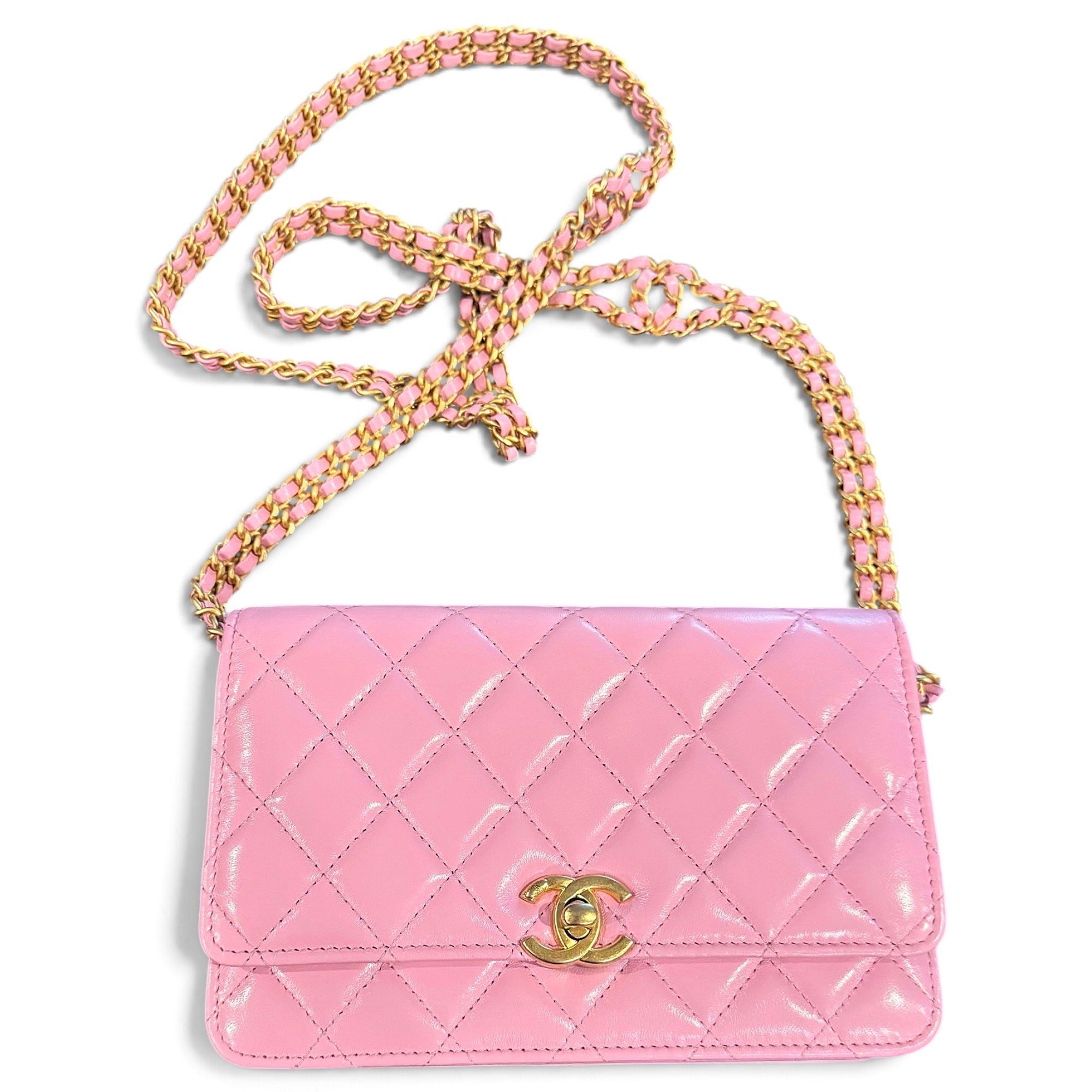 Wallet On Chain leather crossbody bag
