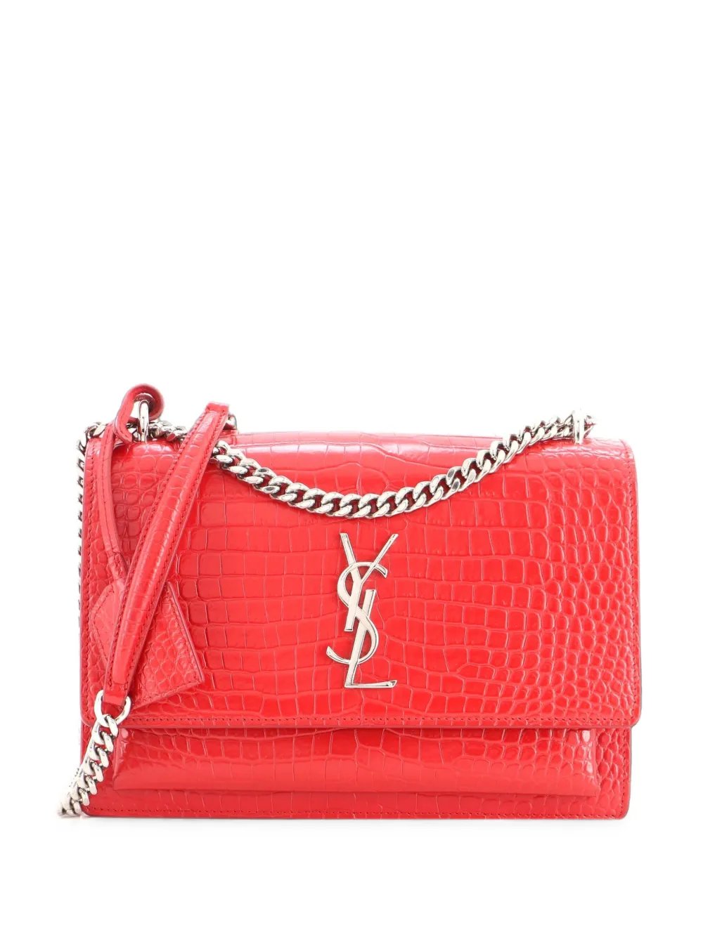 Sunset Crocodile Embossed Leather Medium crossbody bag