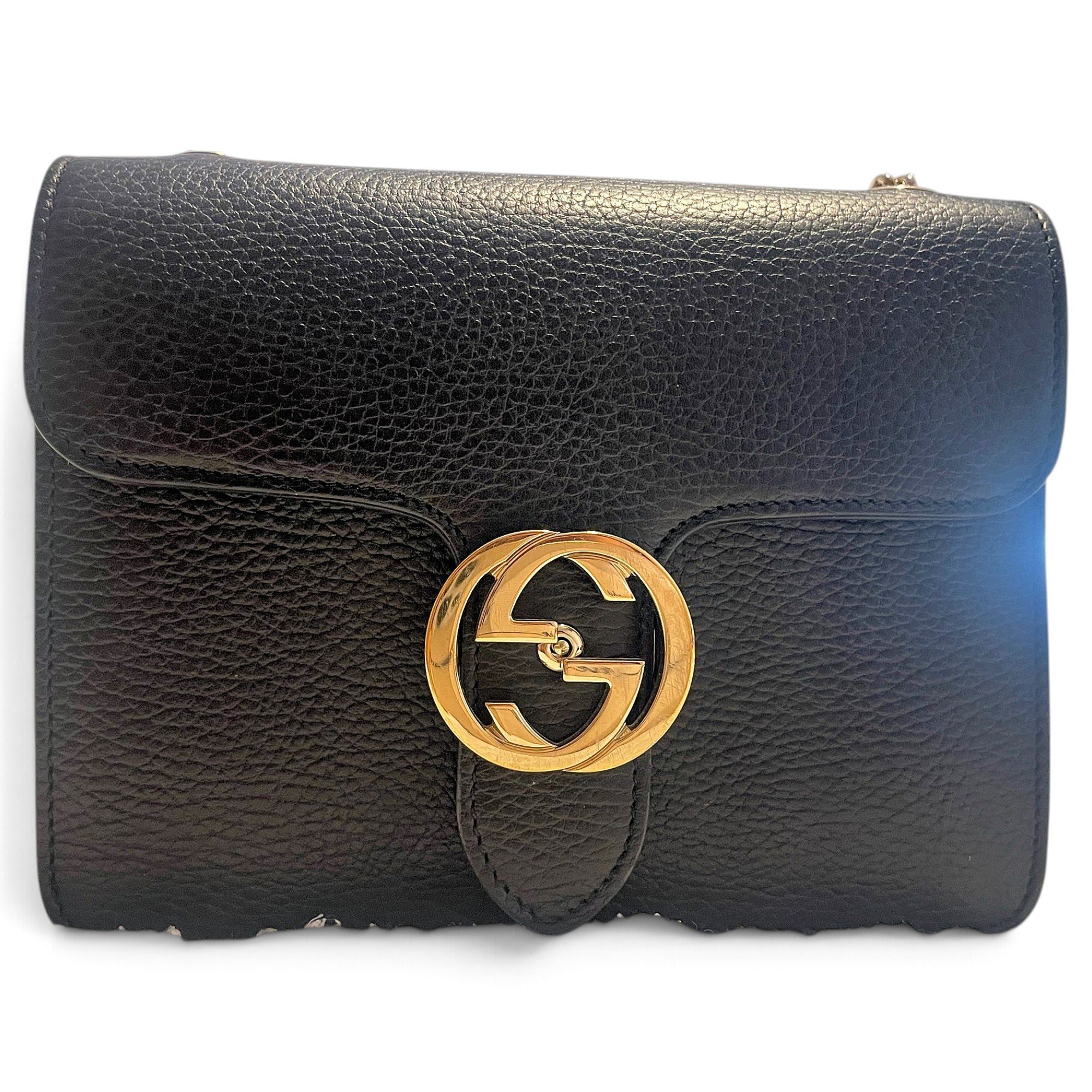 Interlocking leather handbag