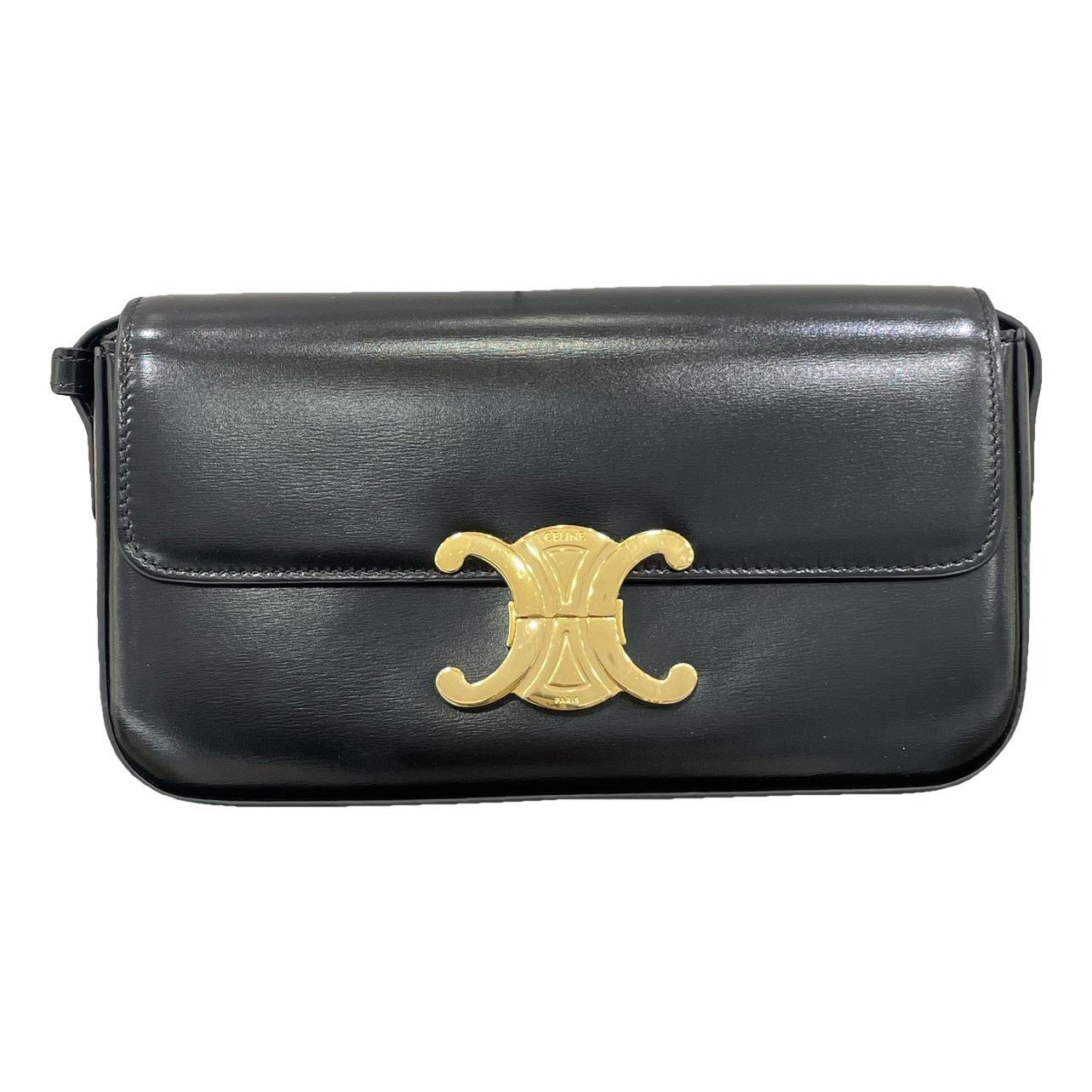 Triomphe chain leather handbag