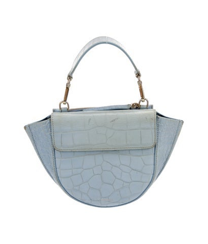 WANDLER Embossed Leather Top Handle Bag