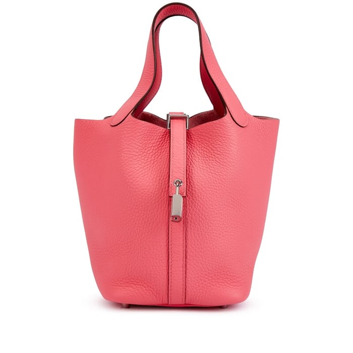 Hermes Rose Azalee Clemence Picotin Lock 18 Palladium Hardware, 2024