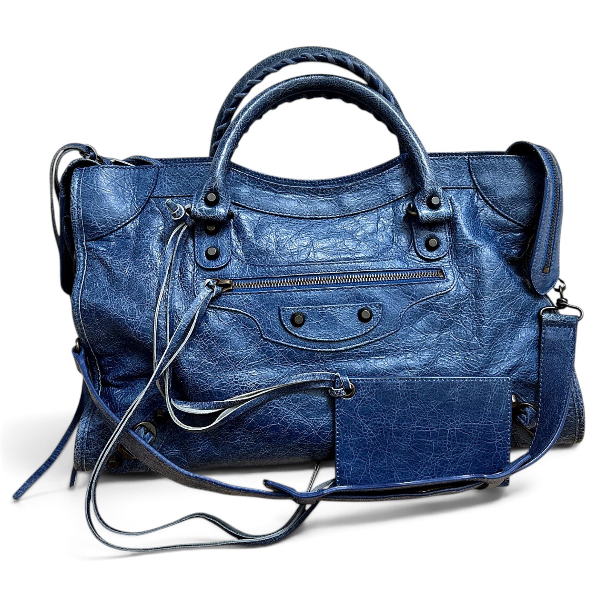 City leather handbag