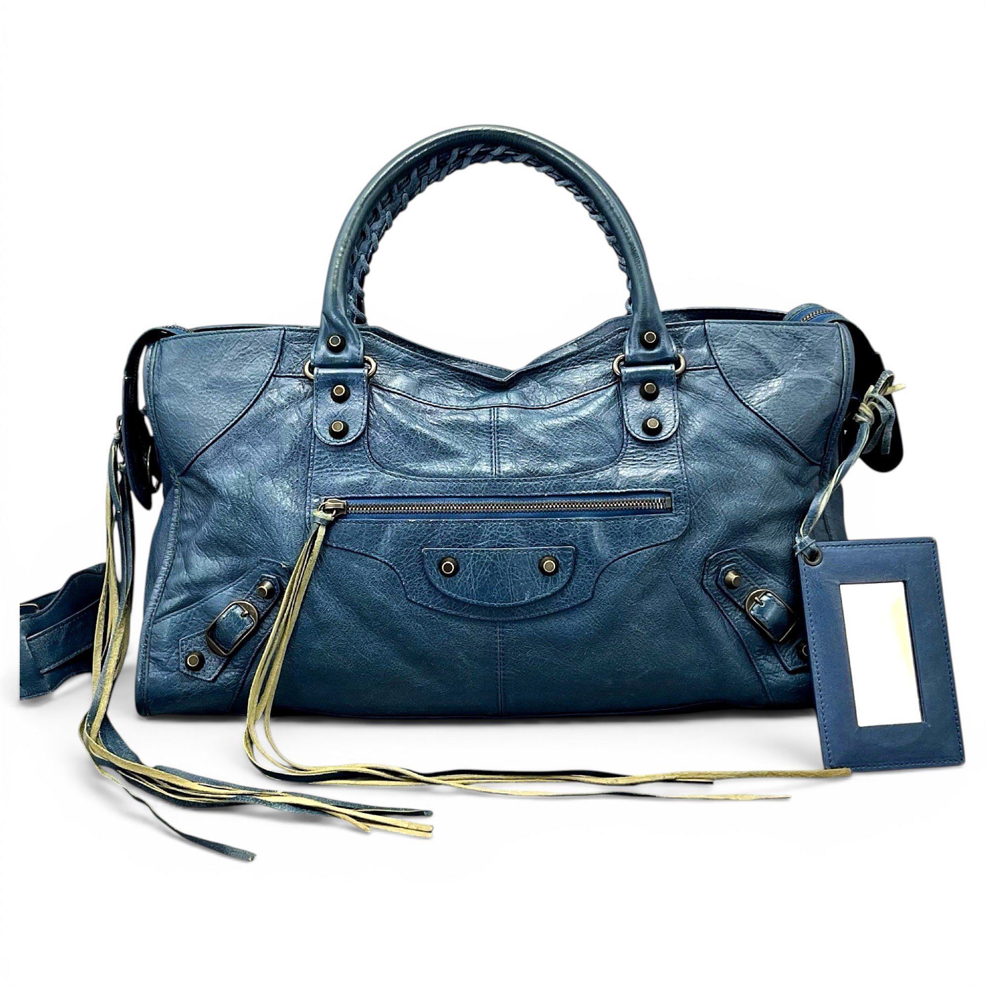 City leather handbag