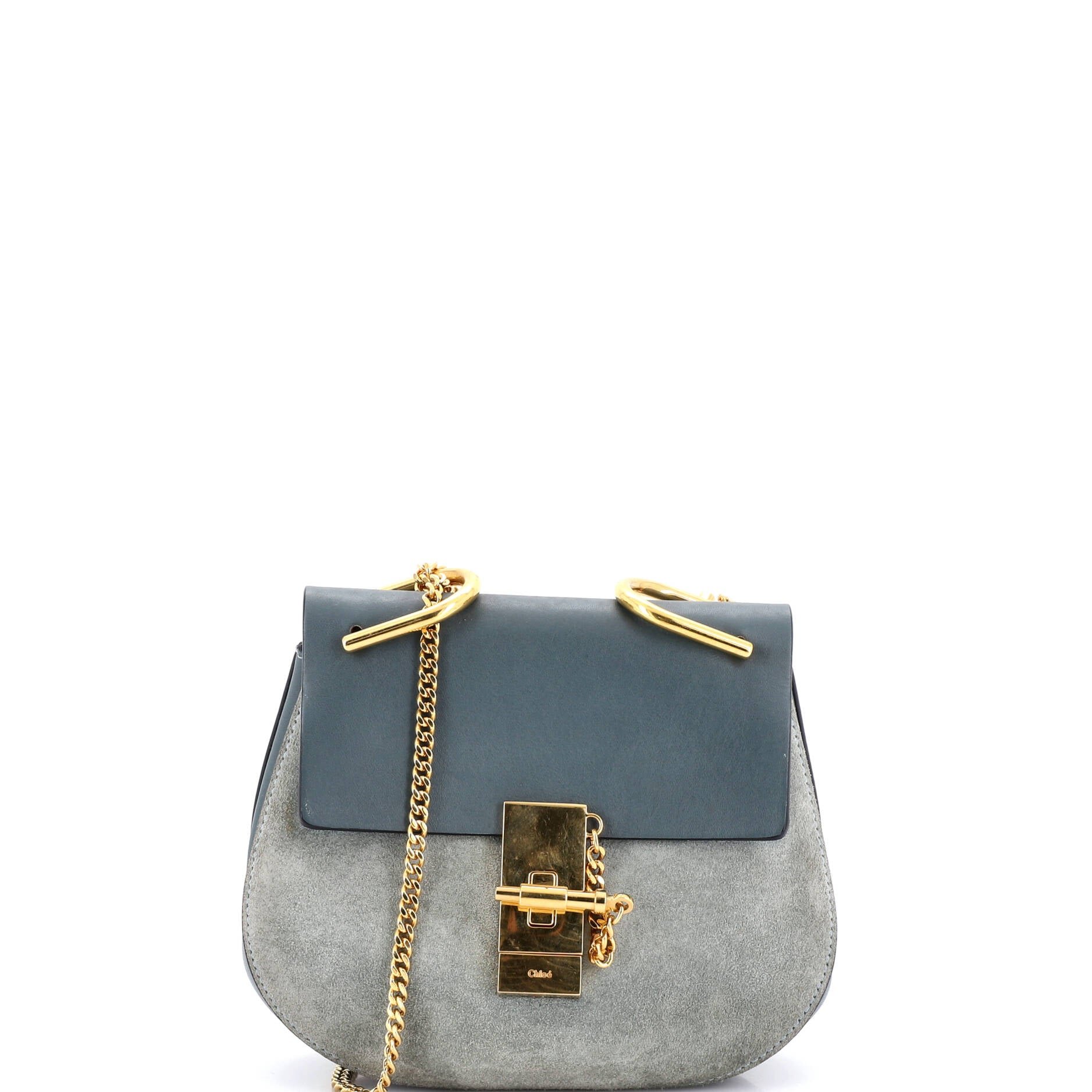 Chloe Drew Crossbody Bag Leather and Suede Mini