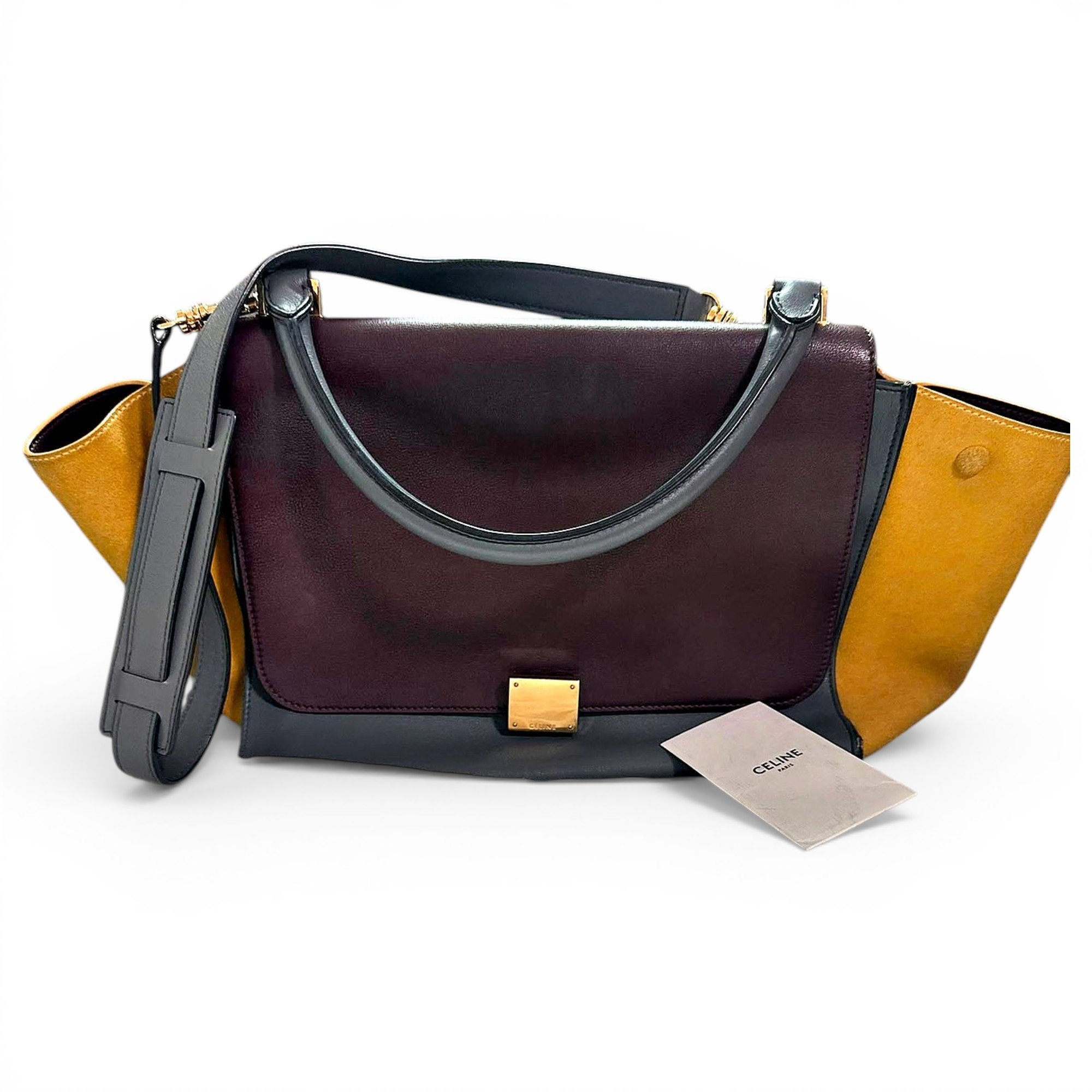 Trapèze leather handbag