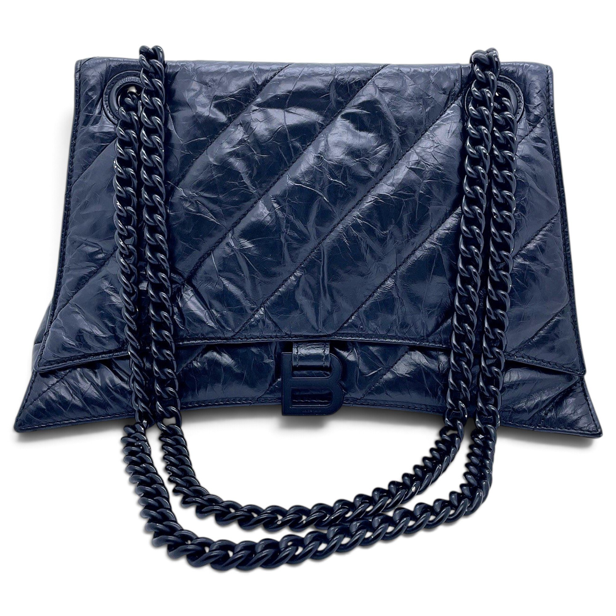 Crush leather handbag